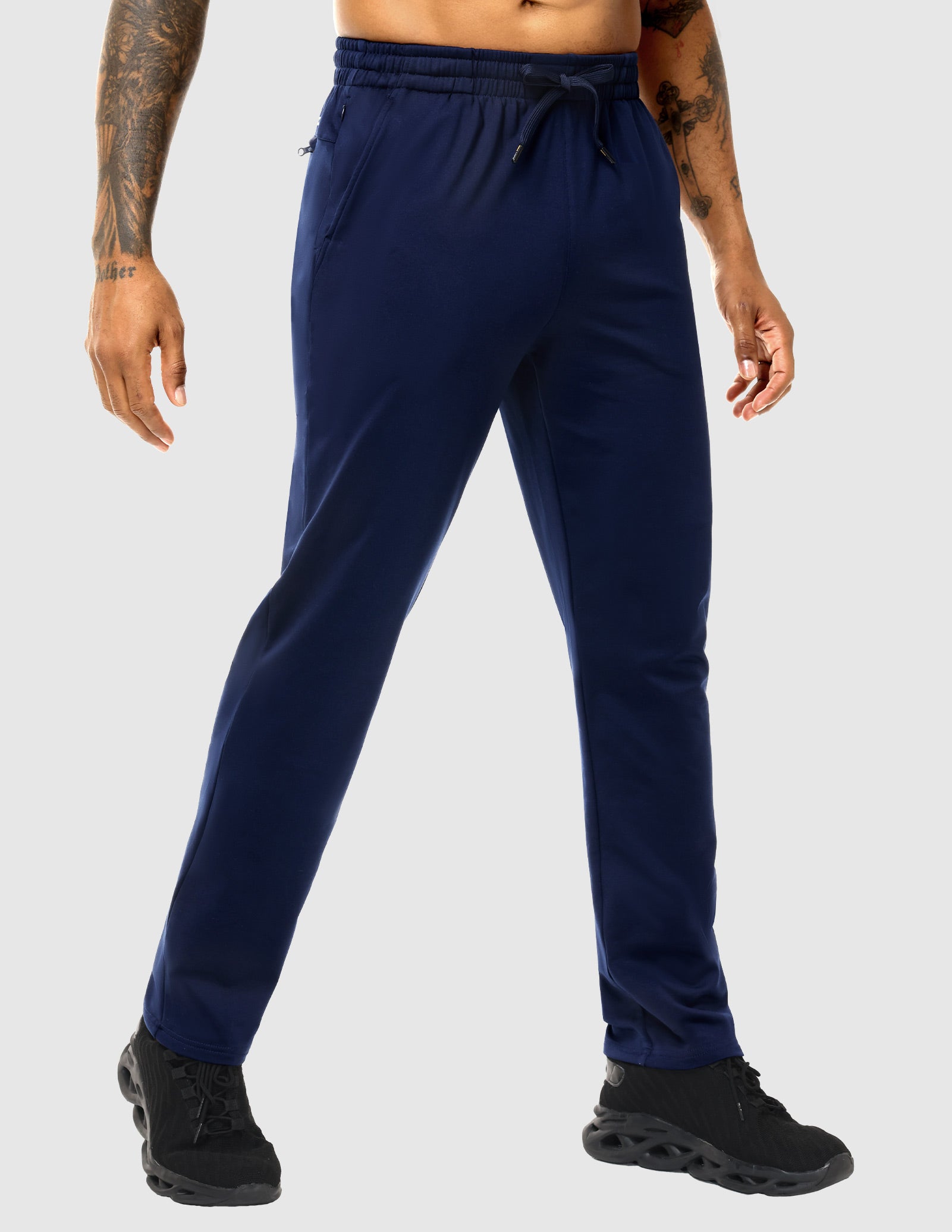 MIER Men's Fleece Lined Athletic Pants with Zipper Pockets | Winter Warm Workout Sweatpants Men's Train Pants Navy / S
