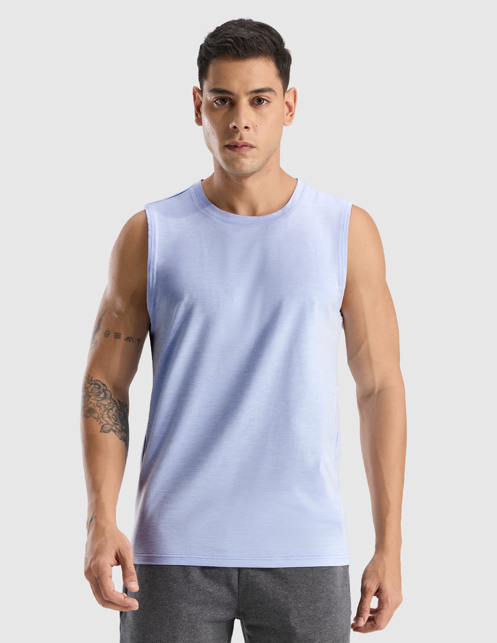 MIER Men’s Ultra-Soft Performance Muscle Tank Buttery Soft Gym Shirt Men's Tank Top Clouded Bluebell / S