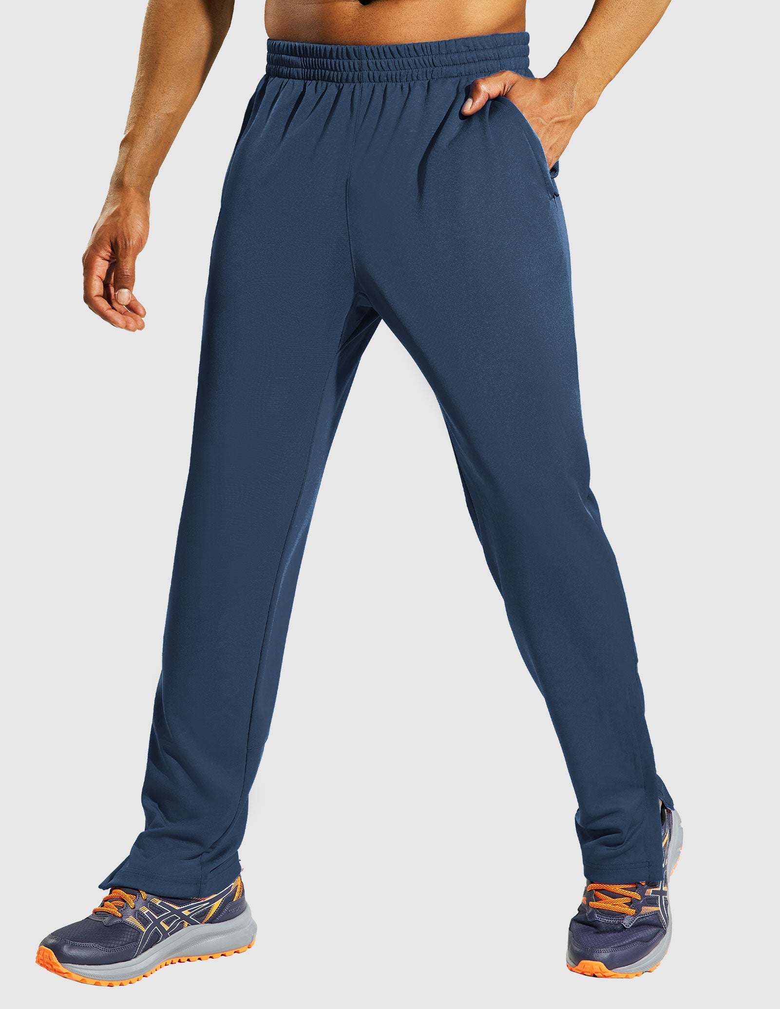 MIER Men's Stretch Athletic Joggers for Running and Gym Men's Train Pants Slate Blue / S