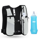 MIER Running Hydration Vest with 500ml Soft Flask Lightweight Reflective Vest Backpack for Women Men Running Vest Gray / XS-S