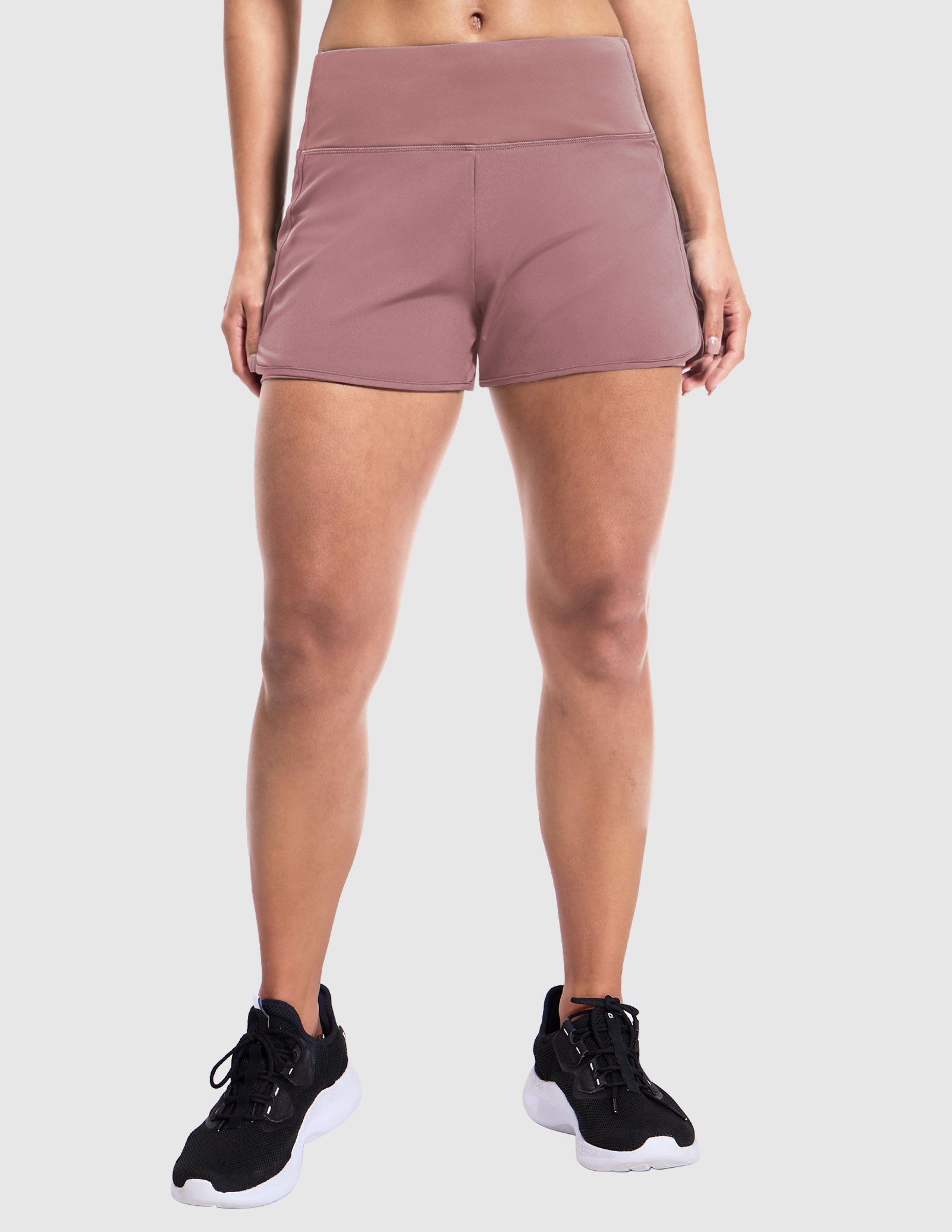 MIER Women's 2 in 1 Running Shorts with Liner and Zipper Pocket 3 Inch Women Shorts