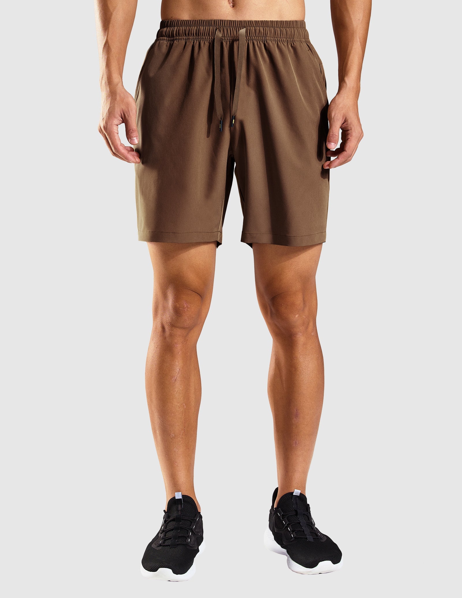 MIER Men's 7 Inch Active Running Shorts with Zipper Pockets Men's Shorts