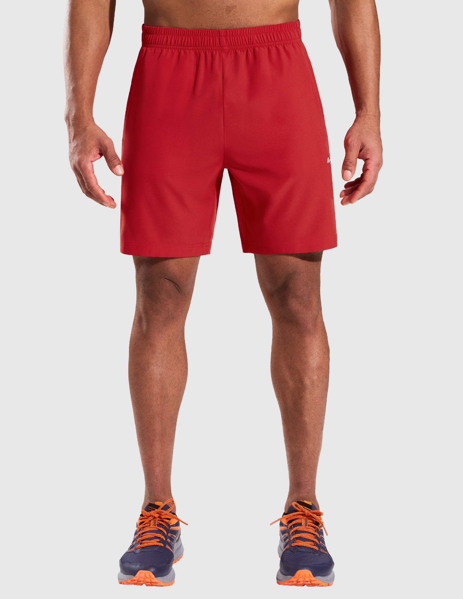 MIER Men’s 7” Athletic Shorts Quick Dry with 3 Zipper Pockets, No Liner Men's Shorts Red / S