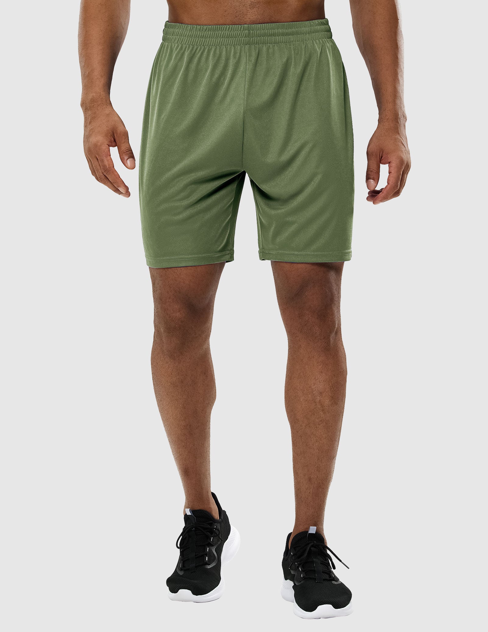MIER Men Quick-Dry Athletic Running Shorts without Pockets Men's Shorts Olive / XS
