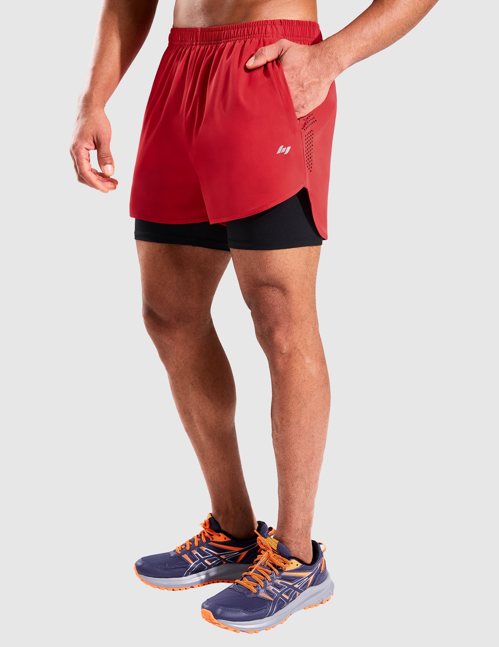MIER Men’s 2-in-1 Running Shorts 5” Quick Dry with Compression Liner & 3 Pockets Men's Shorts