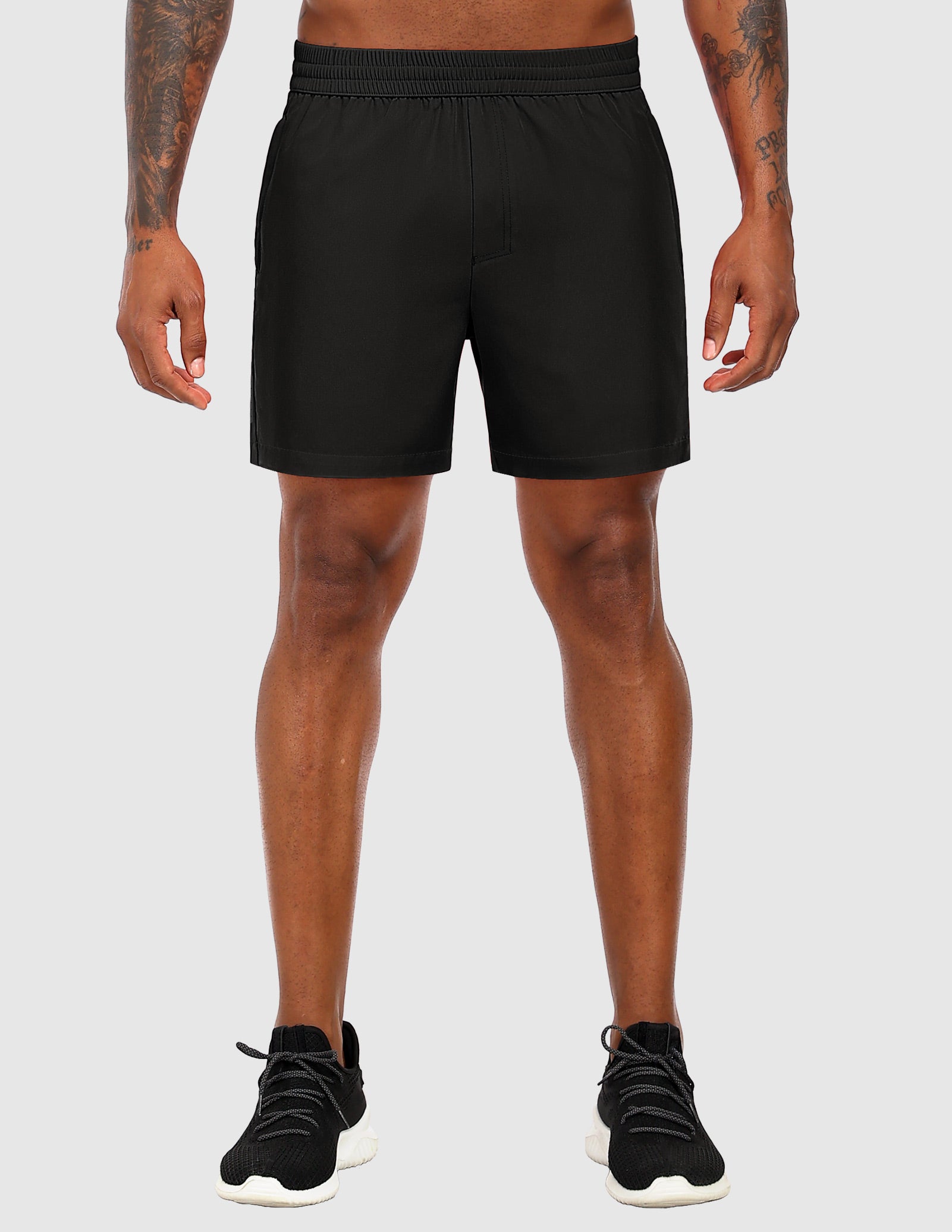 MIER Men's 5" Running Shorts with Phone Pockets, Quick-Dry Fit Men's Shorts Black / XS