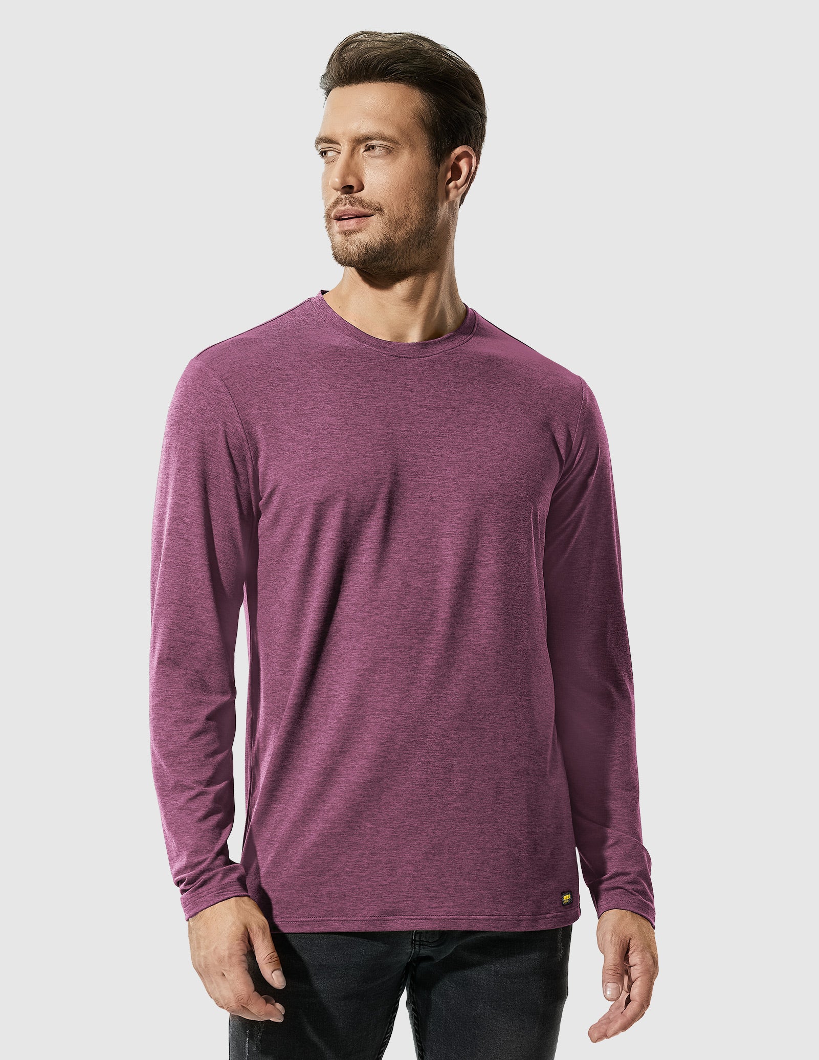 MIER Men’s Buttery Soft Long Sleeve Athletic Crew Neck Tee Men's Shirt