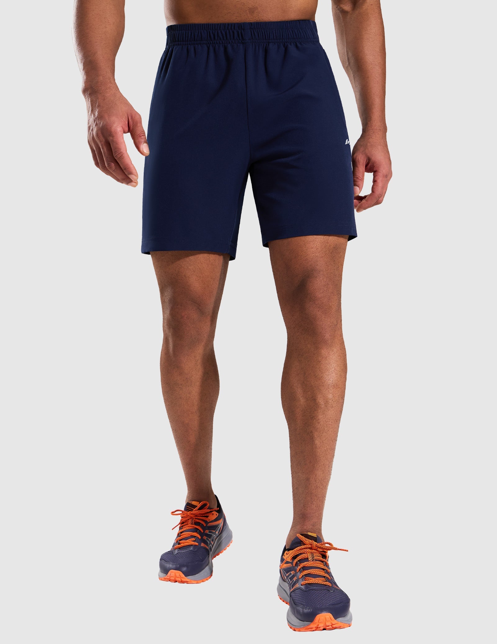 MIER Men’s 7” Athletic Shorts Quick Dry with 3 Zipper Pockets, No Liner Men's Shorts Navy / S