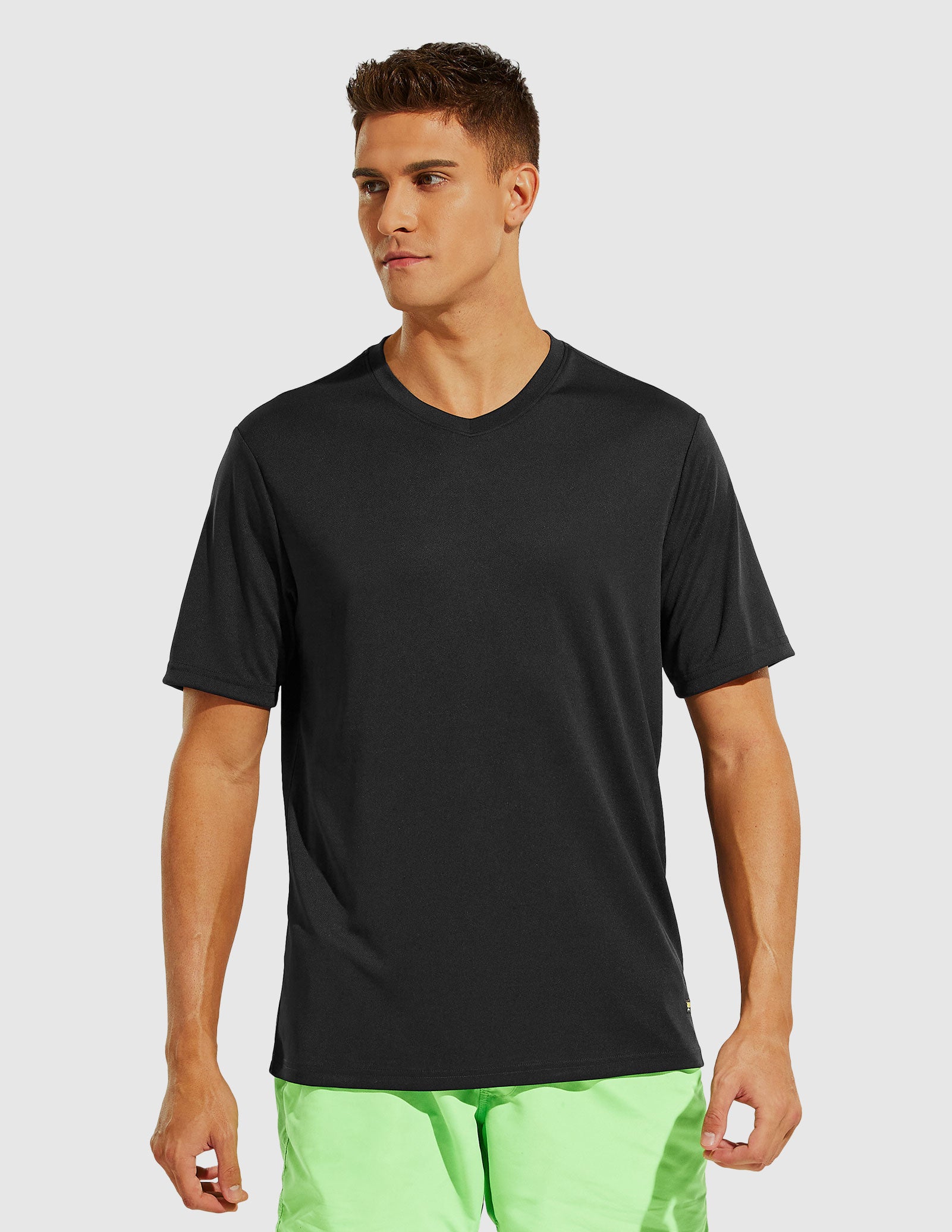 MIER Men's Dry Fit Performance Tees Eco Friendly and Moisture Wicking Men's T-Shirts Black / S
