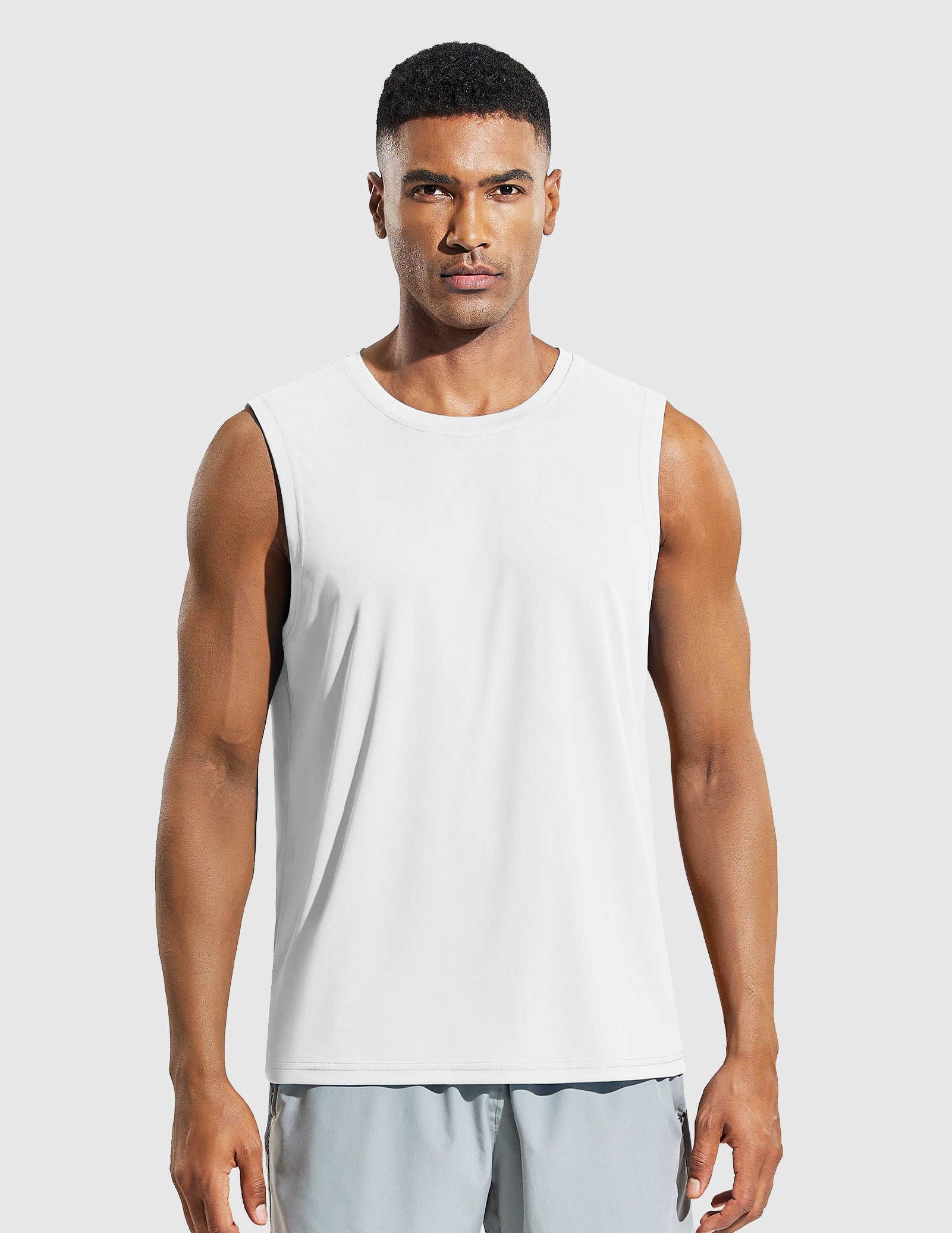 MIER Men’s Cool Running Tank Top Sleeveless Shirt Men's Tank Top White / S