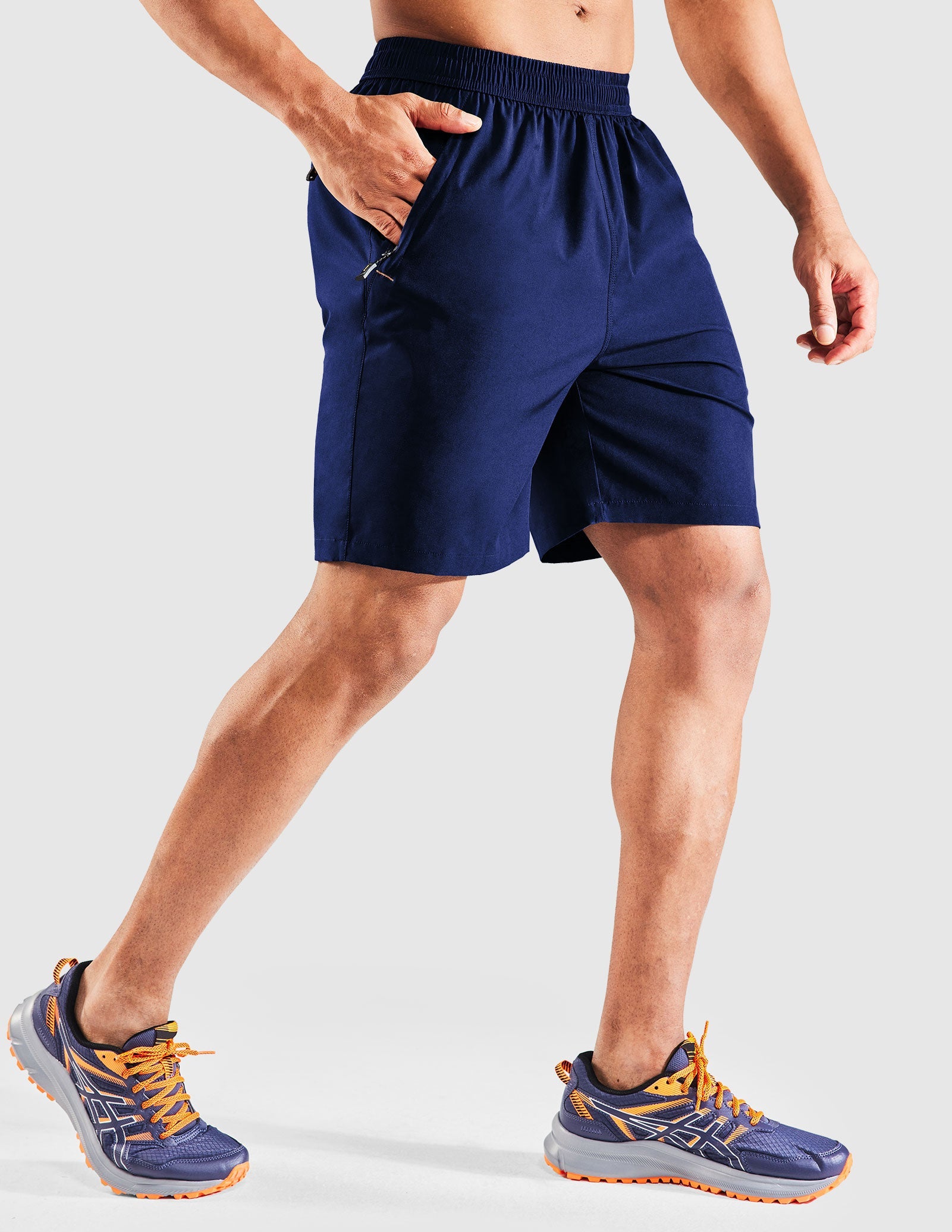 MIER Men's 7 Inch Quick Dry Running Shorts with Phone Pocket Men's Shorts Navy / S