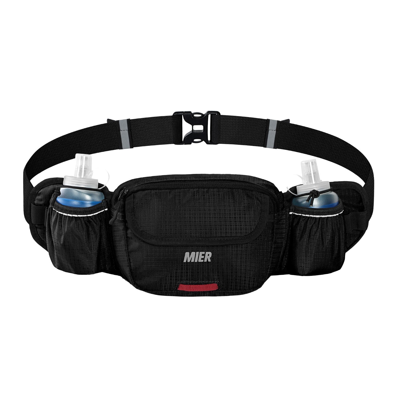 MIER Running Hydration Belt with 2 Soft Flasks Running Vest Black