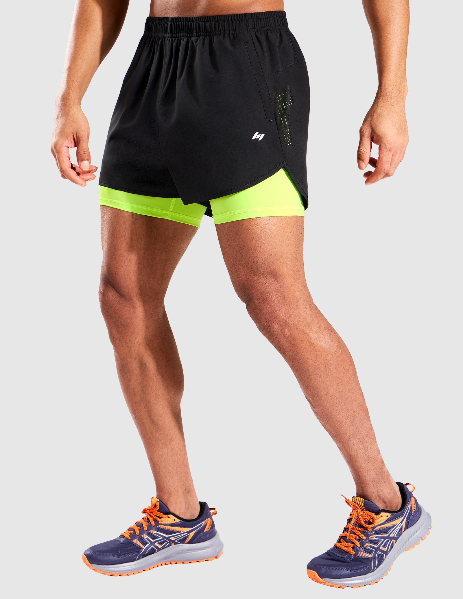 MIER Men’s 2-in-1 Running Shorts 5” Quick Dry with Compression Liner & 3 Pockets Men's Shorts