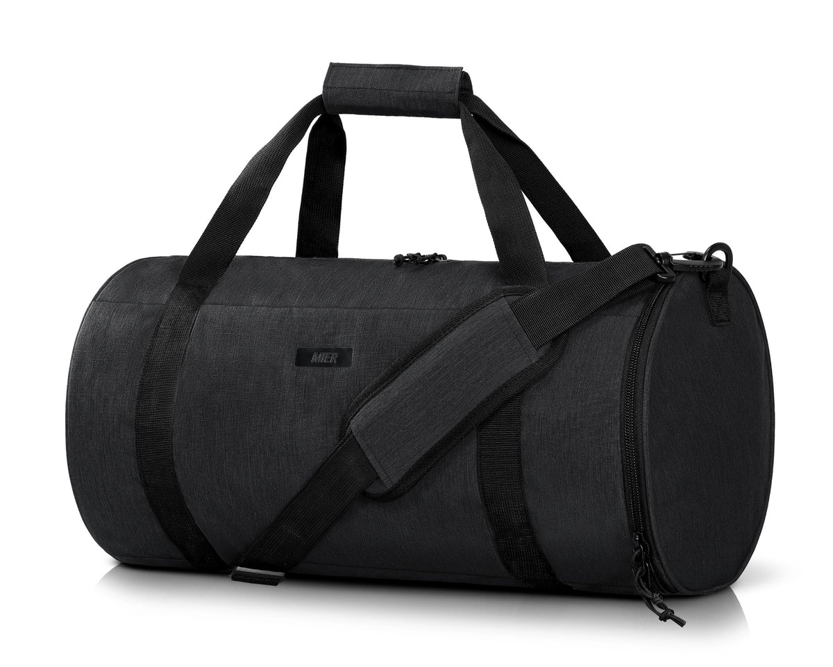 MIER Sports Duffle Bag with Shoe & Wet Pocket Gym Duffel Bag Black / 24L