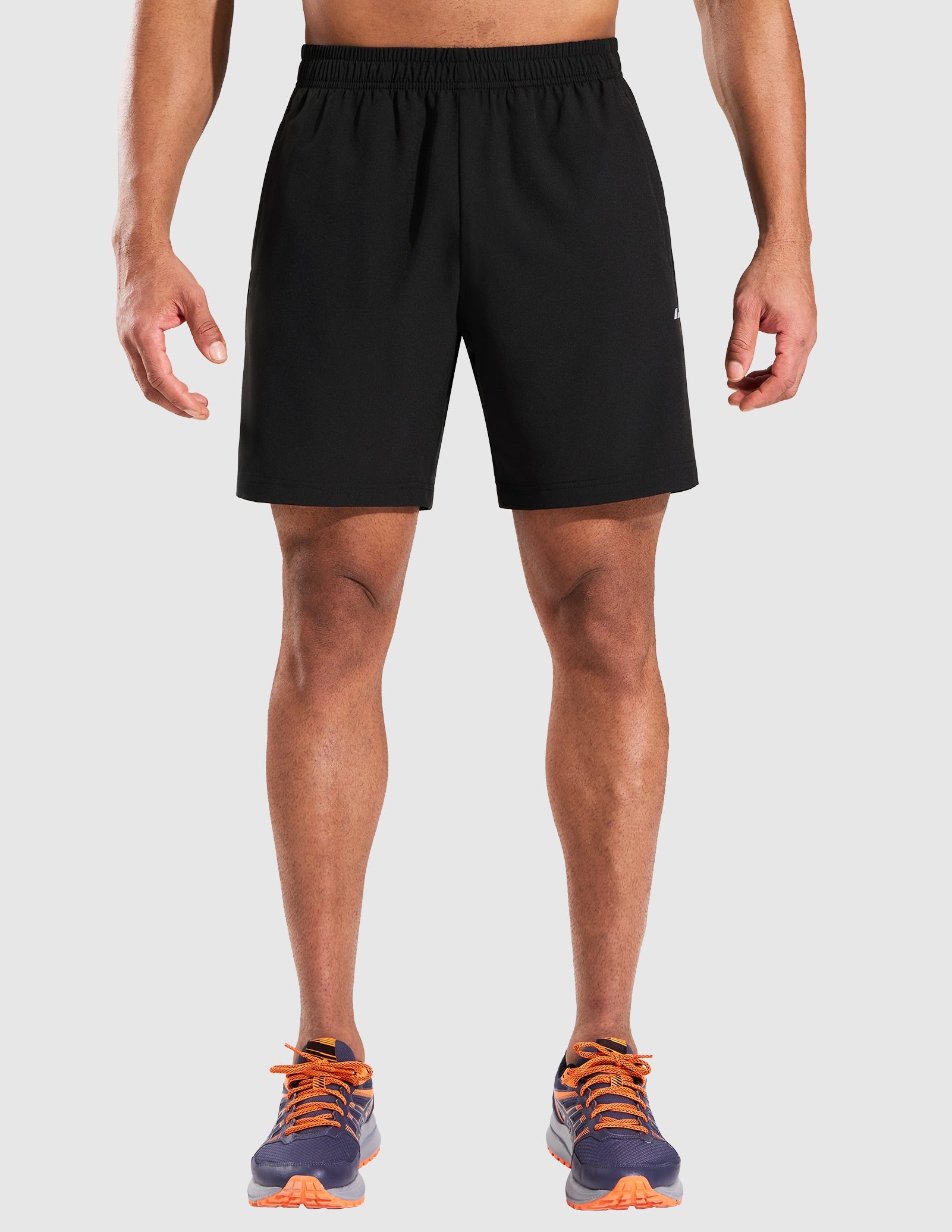 MIER Men’s 7” Athletic Shorts Quick Dry with 3 Zipper Pockets, No Liner Men's Shorts Black Neon Green / S