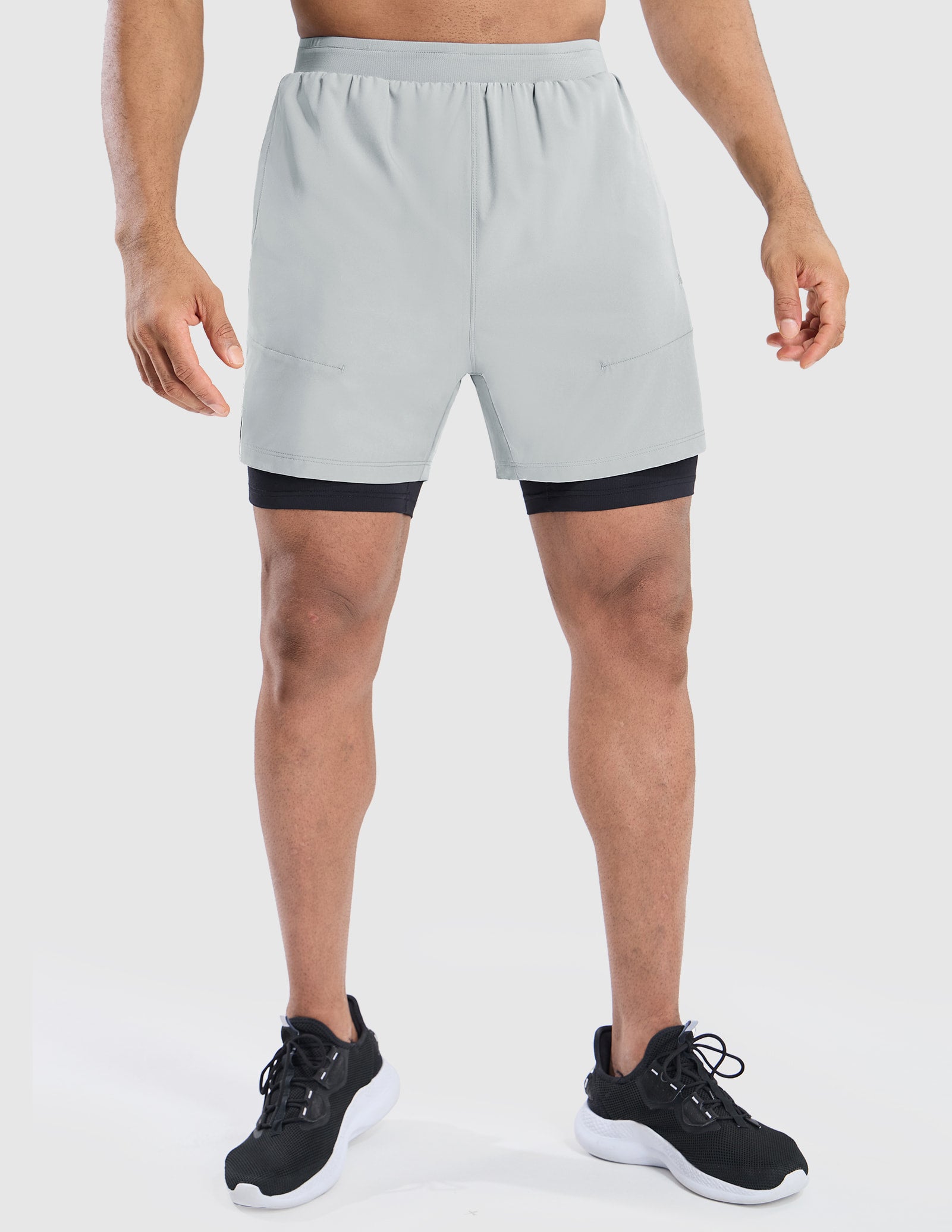 MIER Men's 2 in 1 Running Shorts with Liner 5 Inch Men's Shorts
