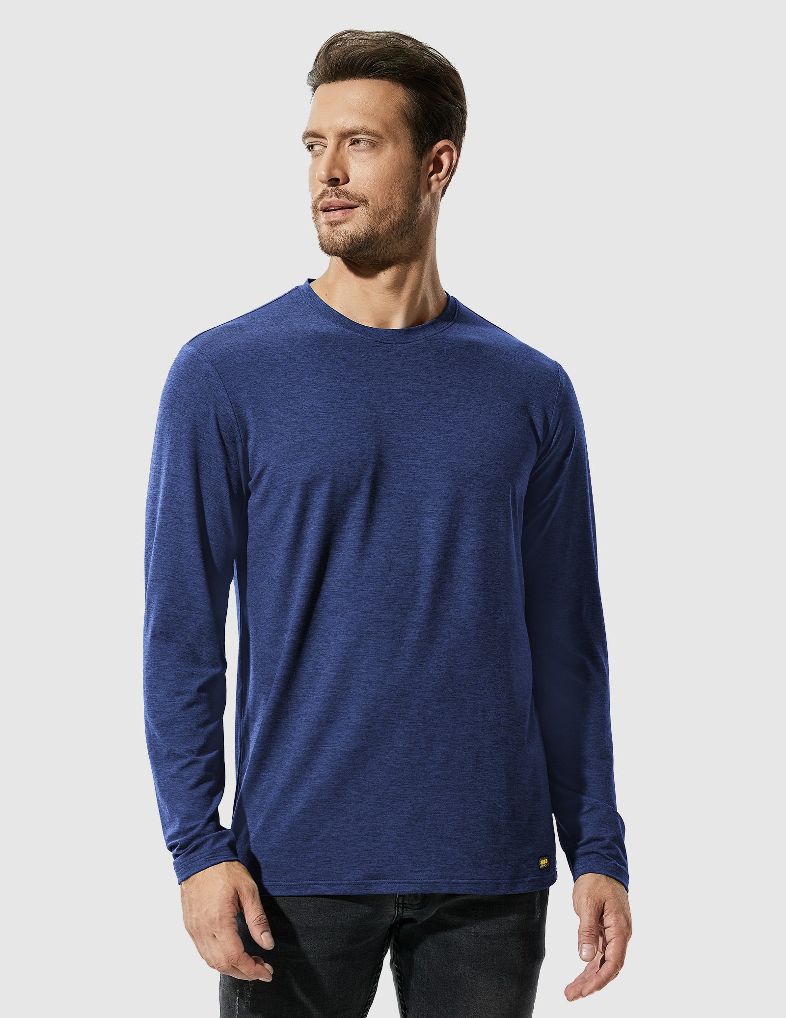 MIER Men’s Buttery Soft Long Sleeve Athletic Crew Neck Tee Men's Shirt