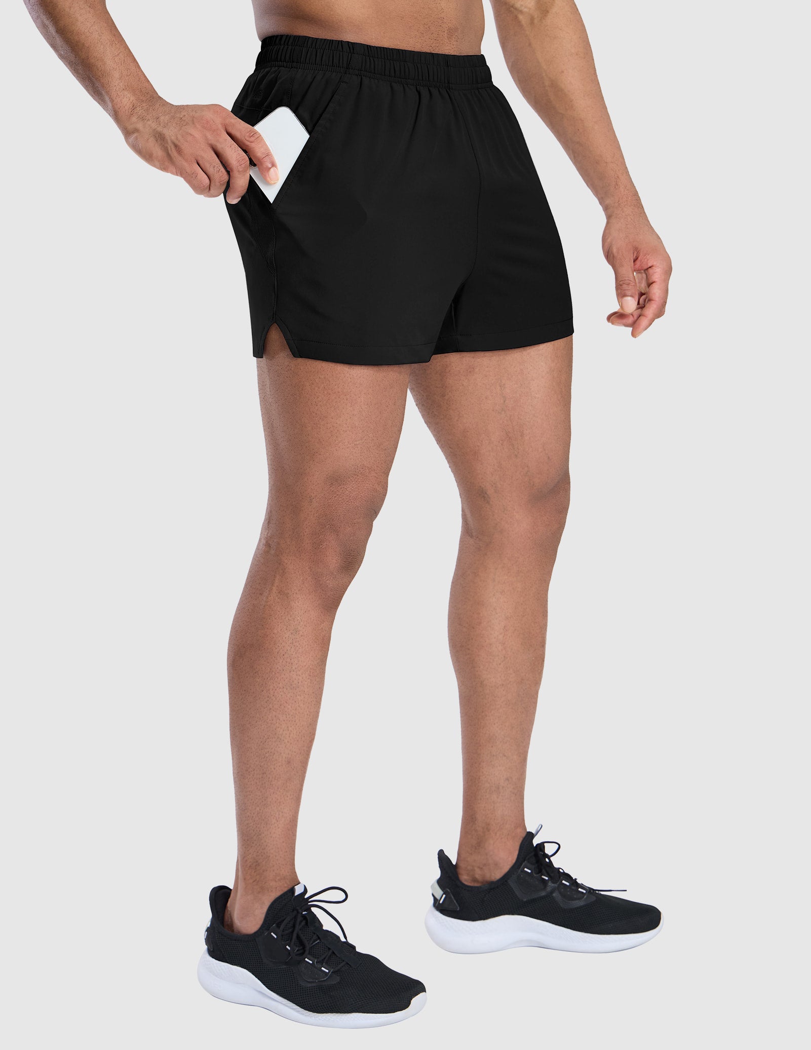 MIER Men's 3 Inch Running Shorts with Liner and Pockets Men's Shorts Black / XS