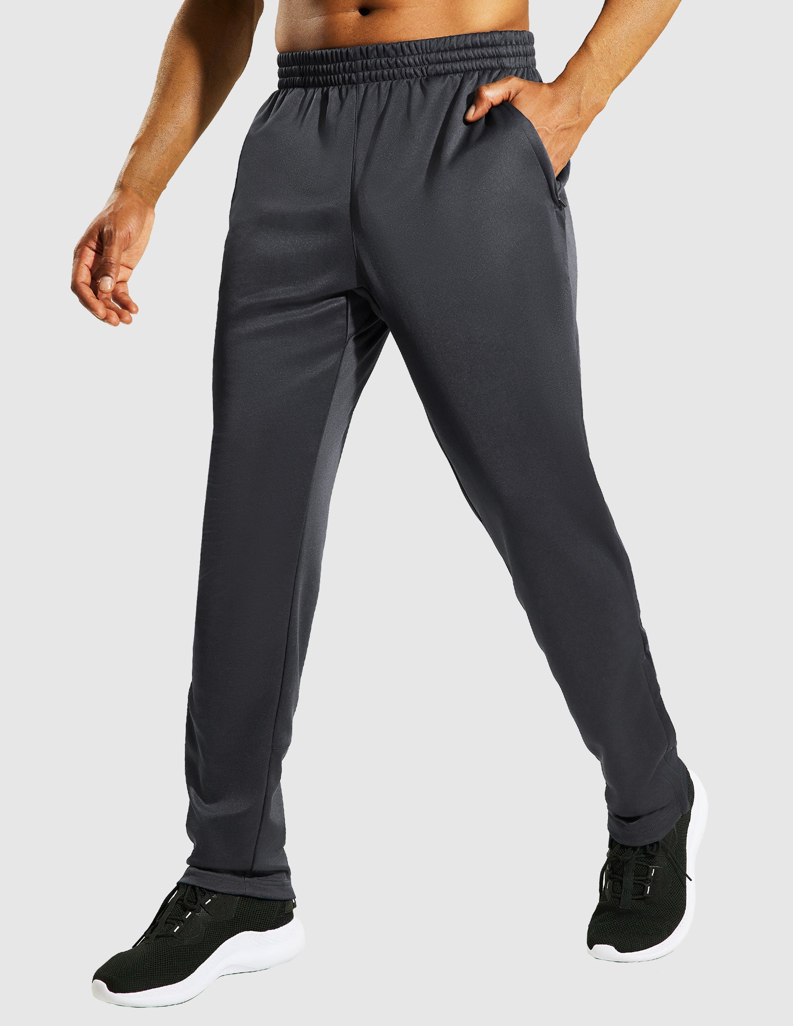 MIER Men's Stretch Athletic Joggers for Running and Gym Men's Train Pants Dark Grey / S