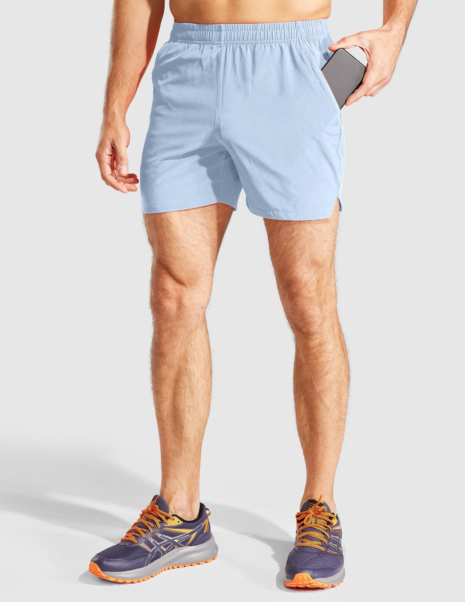 MIER Men's 5 Inch Running Shorts with Zipper Pockets Men's Shorts