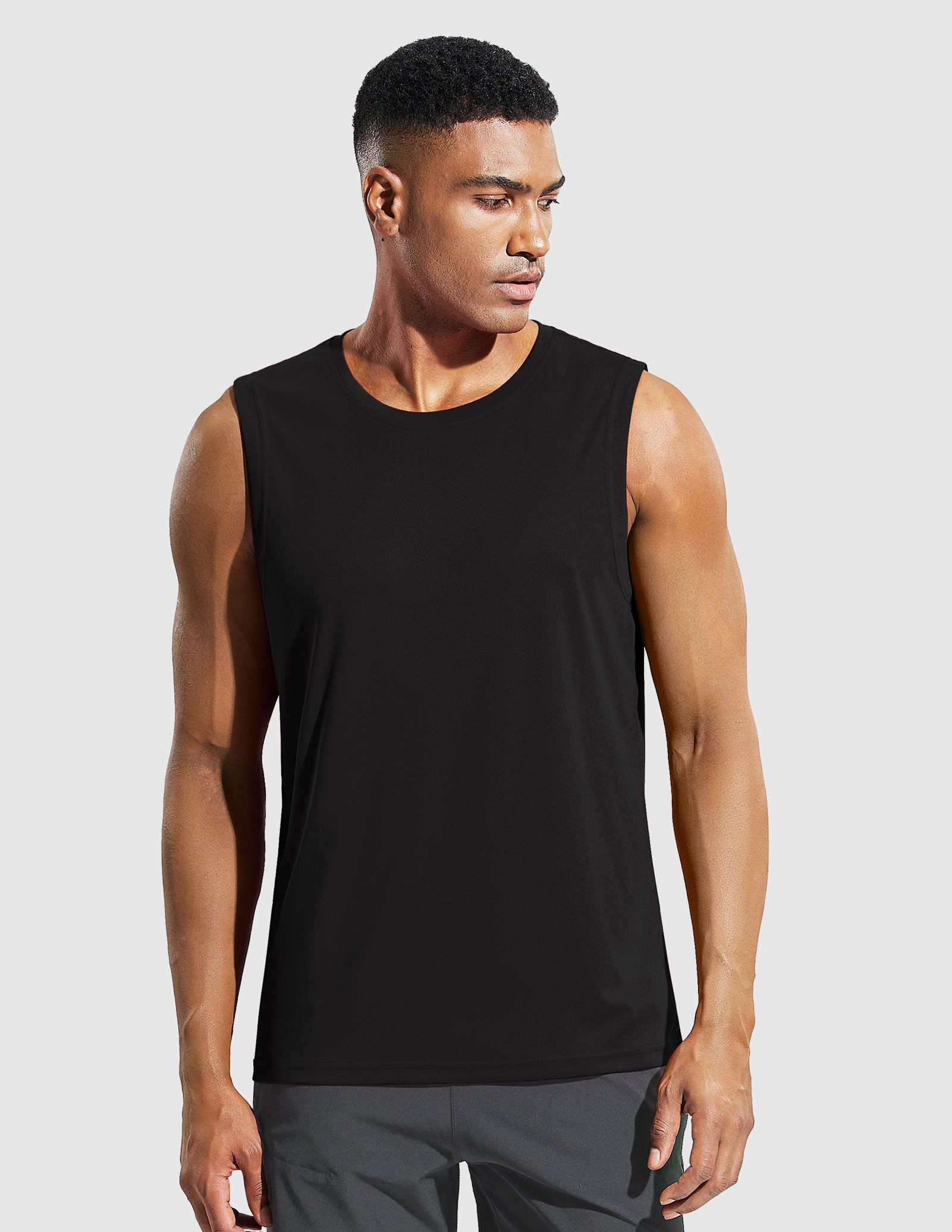 MIER Men’s Cool Running Tank Top Sleeveless Shirt Men's Tank Top Black / S
