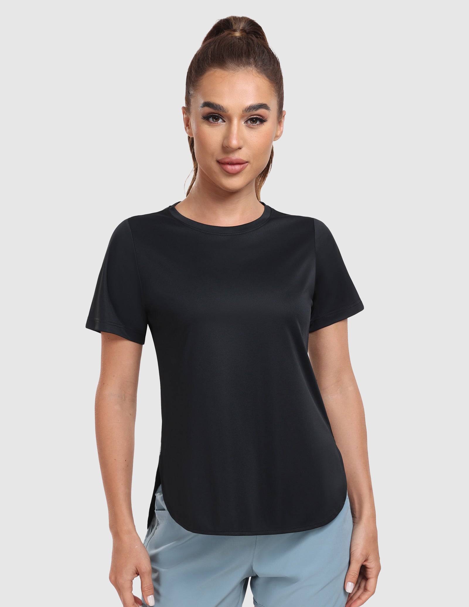 MIER Women's Lightweight Crew Neck Workout Shirt – UPF 50+ Sun Protection Women Active Shirt