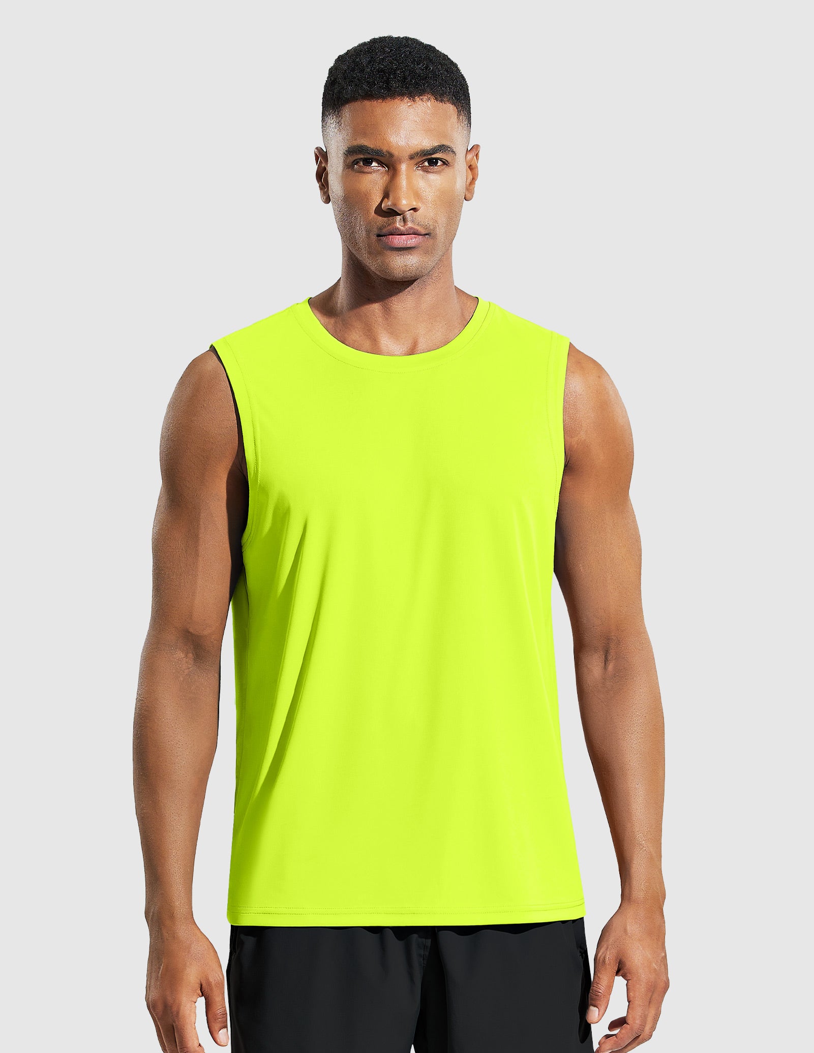 MIER Men’s Cool Running Tank Top Sleeveless Shirt Men's Tank Top Neon Yellow / S