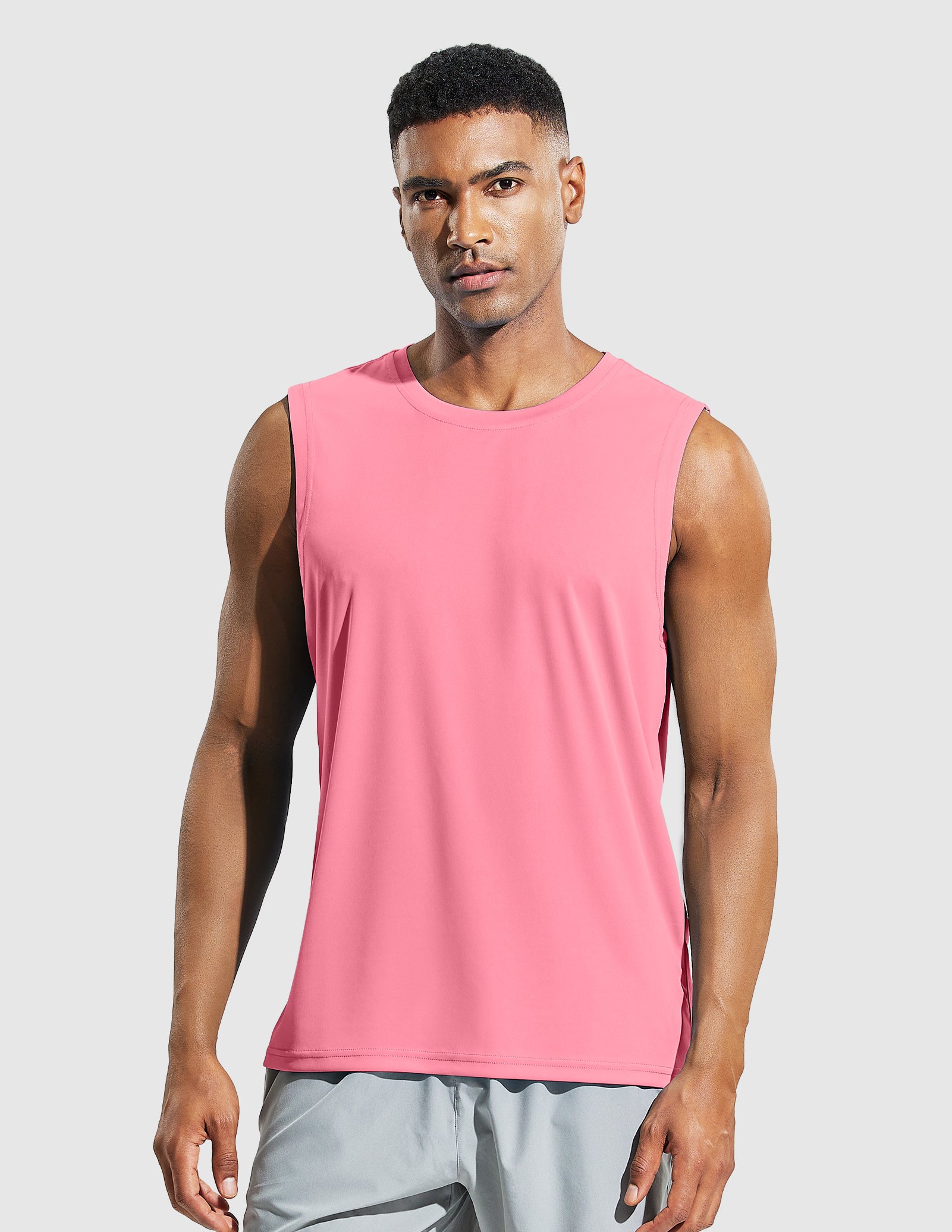 MIER Men’s Cool Running Tank Top Sleeveless Shirt Men's Tank Top Pink / S