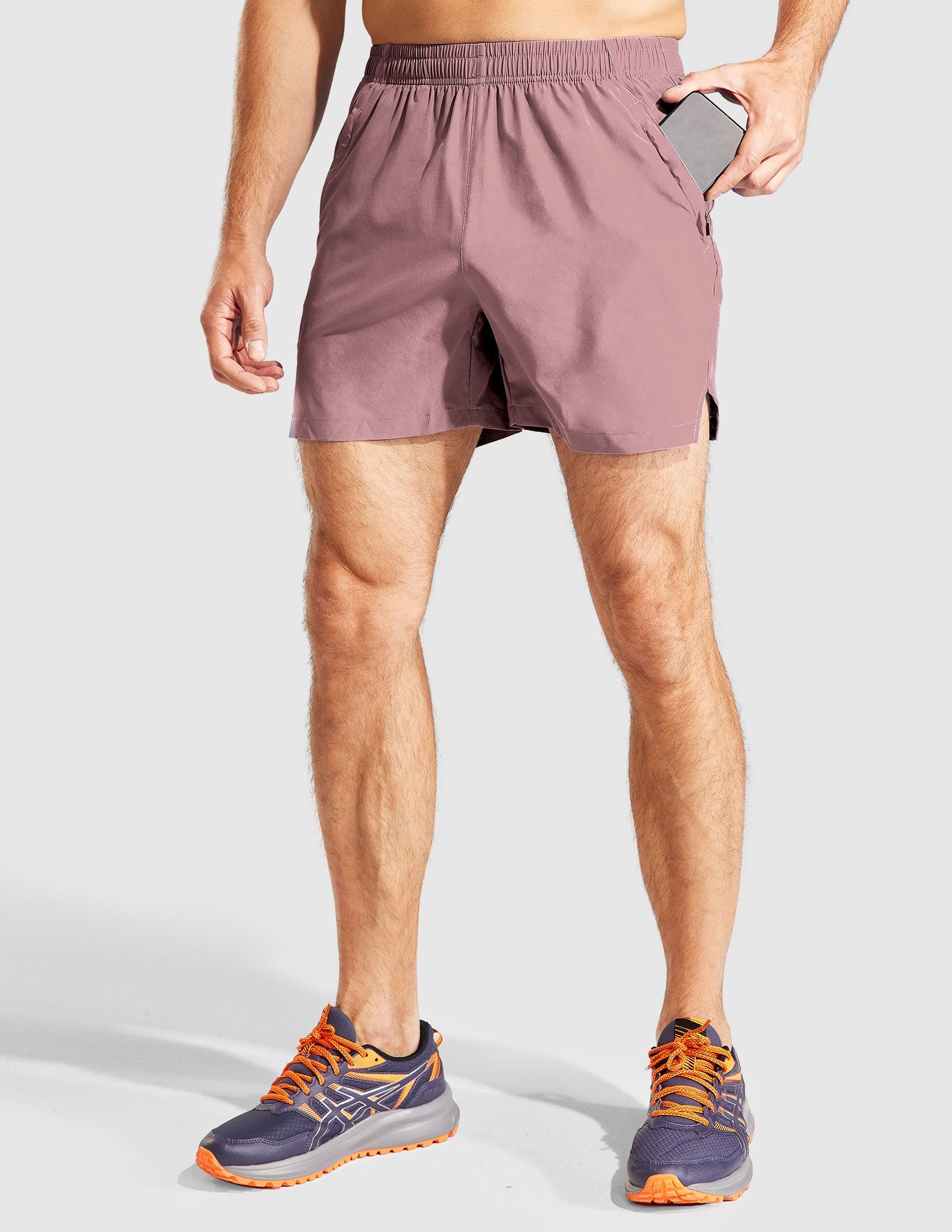 MIER Men's 5 Inch Running Shorts with Zipper Pockets Men's Shorts