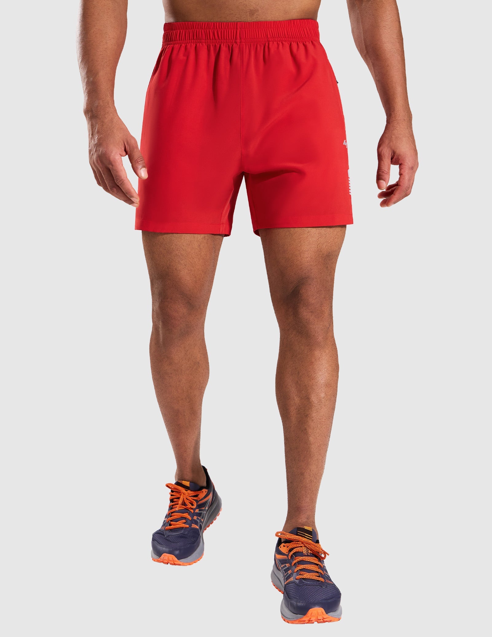 MIER Men’s 5” Running Shorts Quick Dry with Zipper Pockets, No Liner Men's Shorts Red / XS