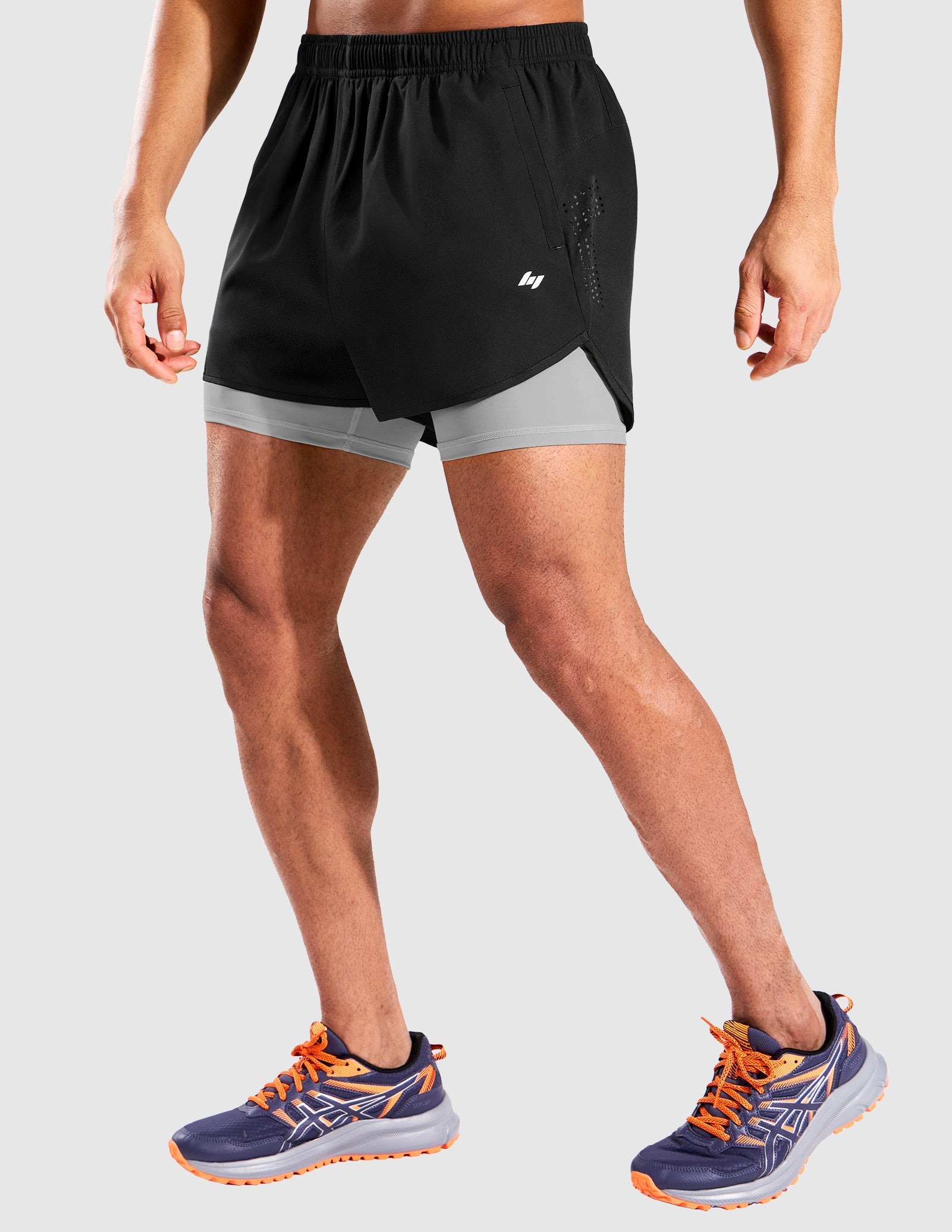 MIER Men’s 2-in-1 Running Shorts 5” Quick Dry with Compression Liner & 3 Pockets Men's Shorts