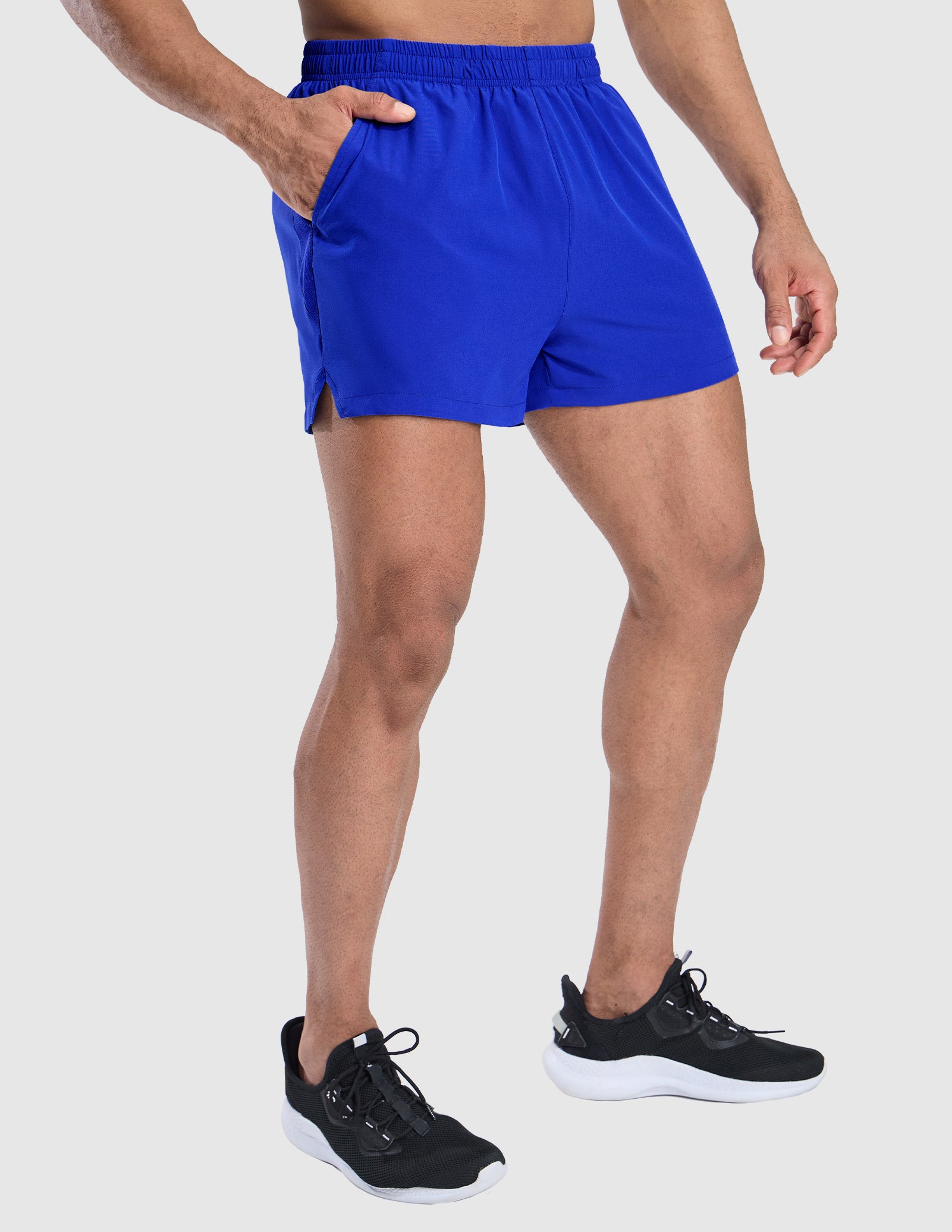 MIER Men's 3 Inch Running Shorts with Liner and Pockets Men's Shorts Royal Blue / XS