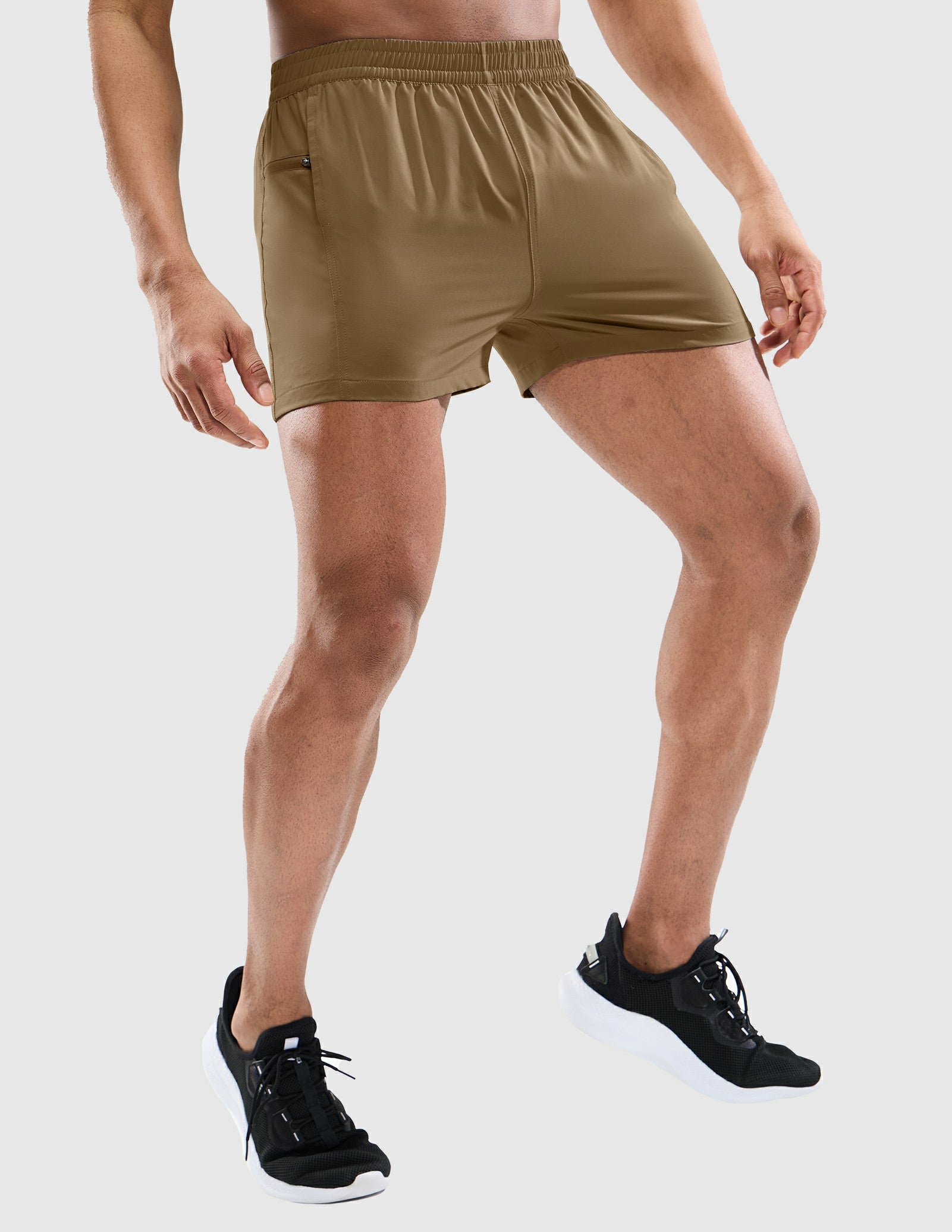 MIER Men's 3 Inch Athletic Running Shorts with Brief Liner Men's Shorts
