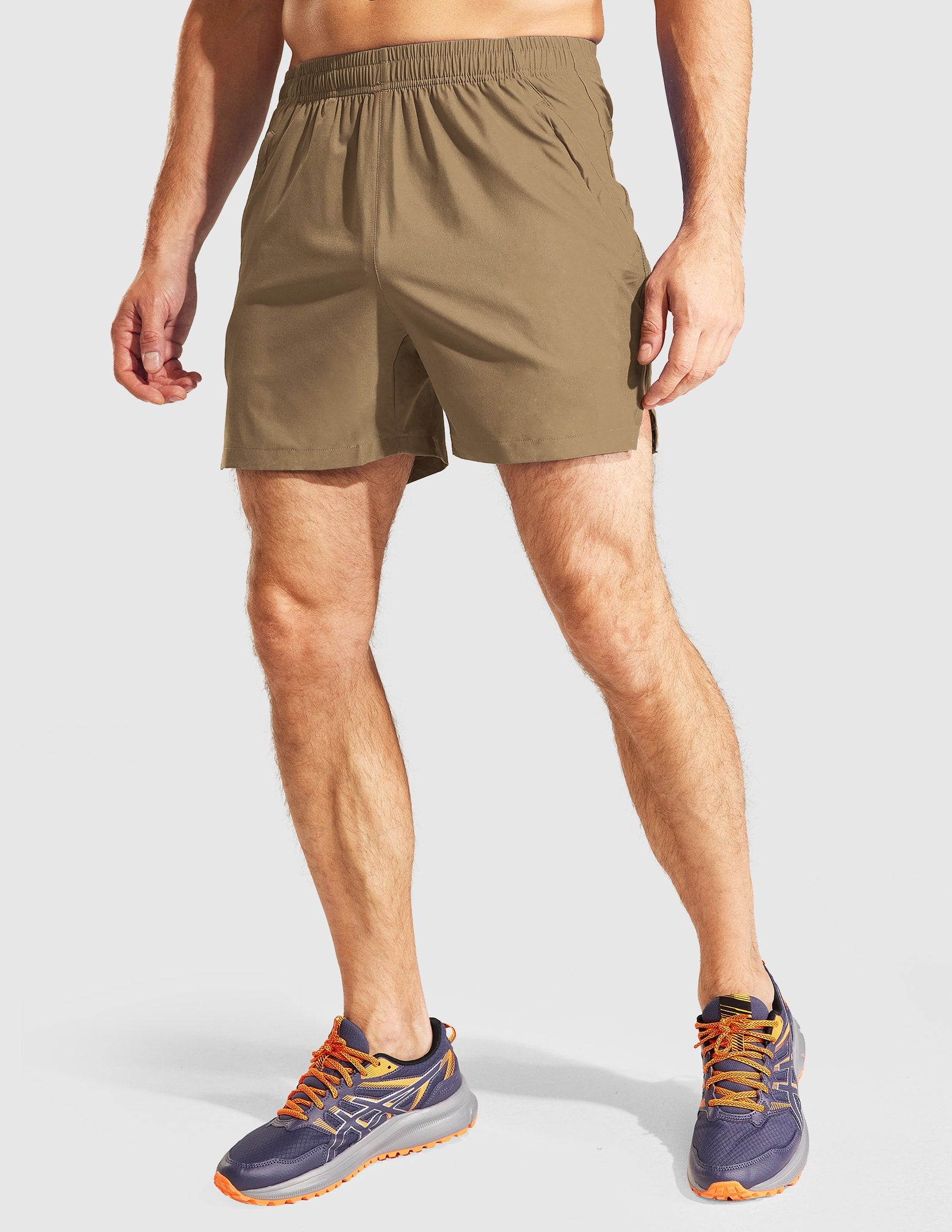 MIER Men's 5 Inch Running Shorts with Zipper Pockets Men's Shorts