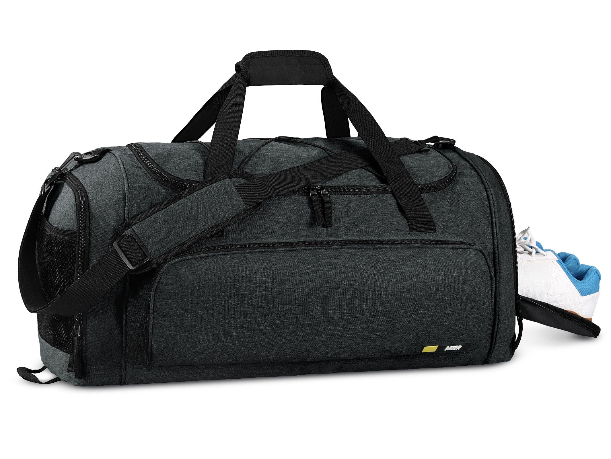 MIER Large Duffel Bag Gym Bag with Shoe Compartment Gym Duffel Bag Dark Grey