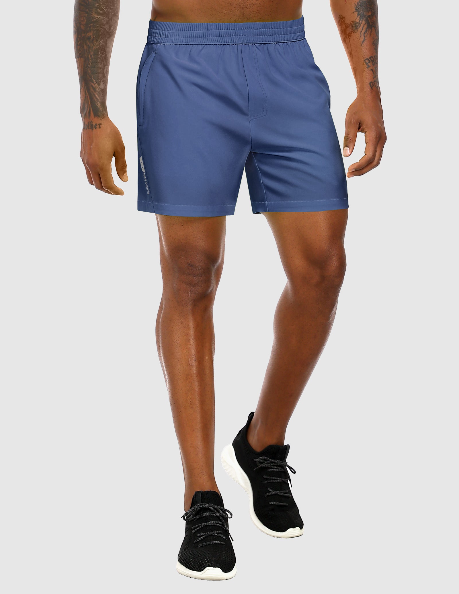MIER Men's 5" Running Shorts with Phone Pockets, Quick-Dry Fit Men's Shorts Space Blue / XS