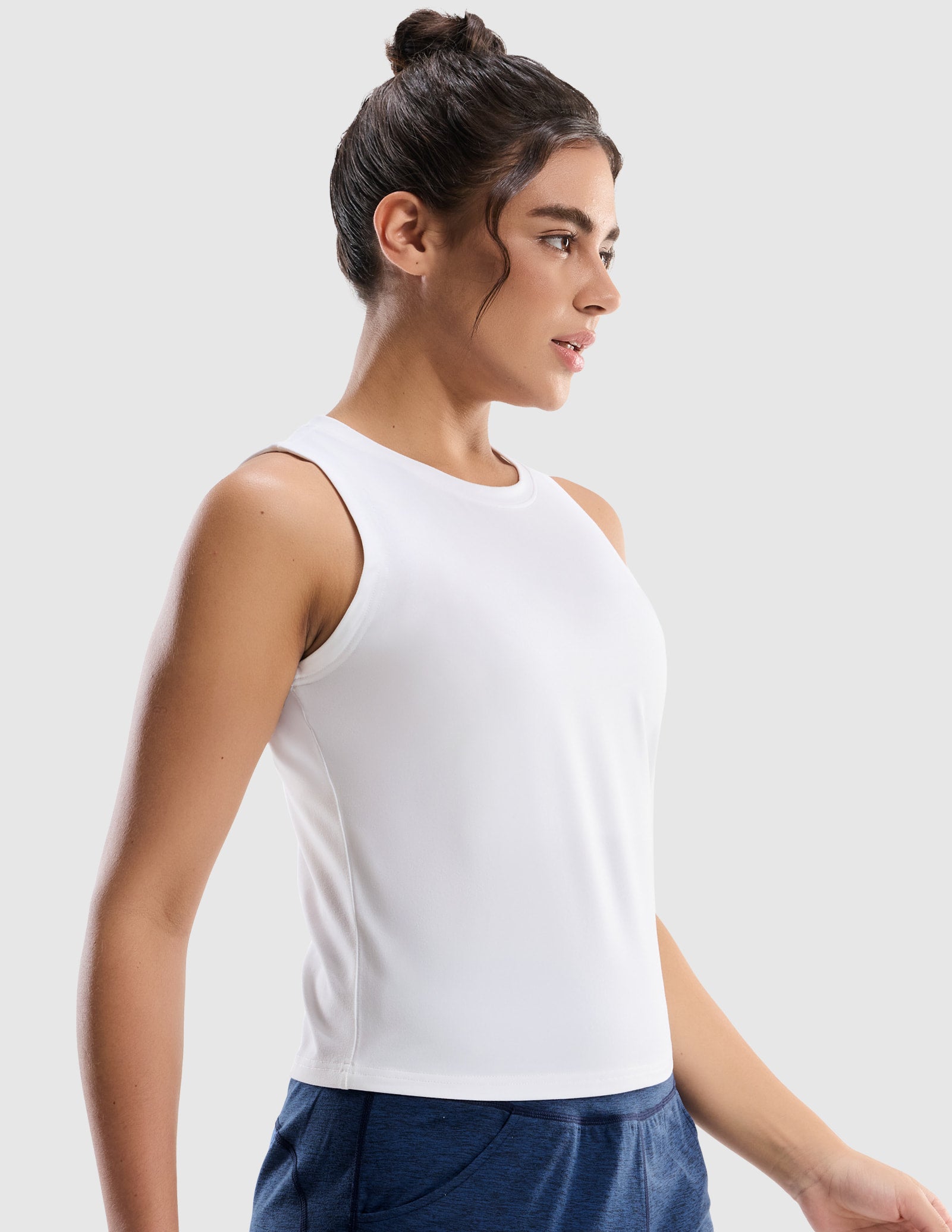 MIER Women’s Buttery-Soft Skimmer Tank Top High-Hip Workout Shirt Women's Tank Top