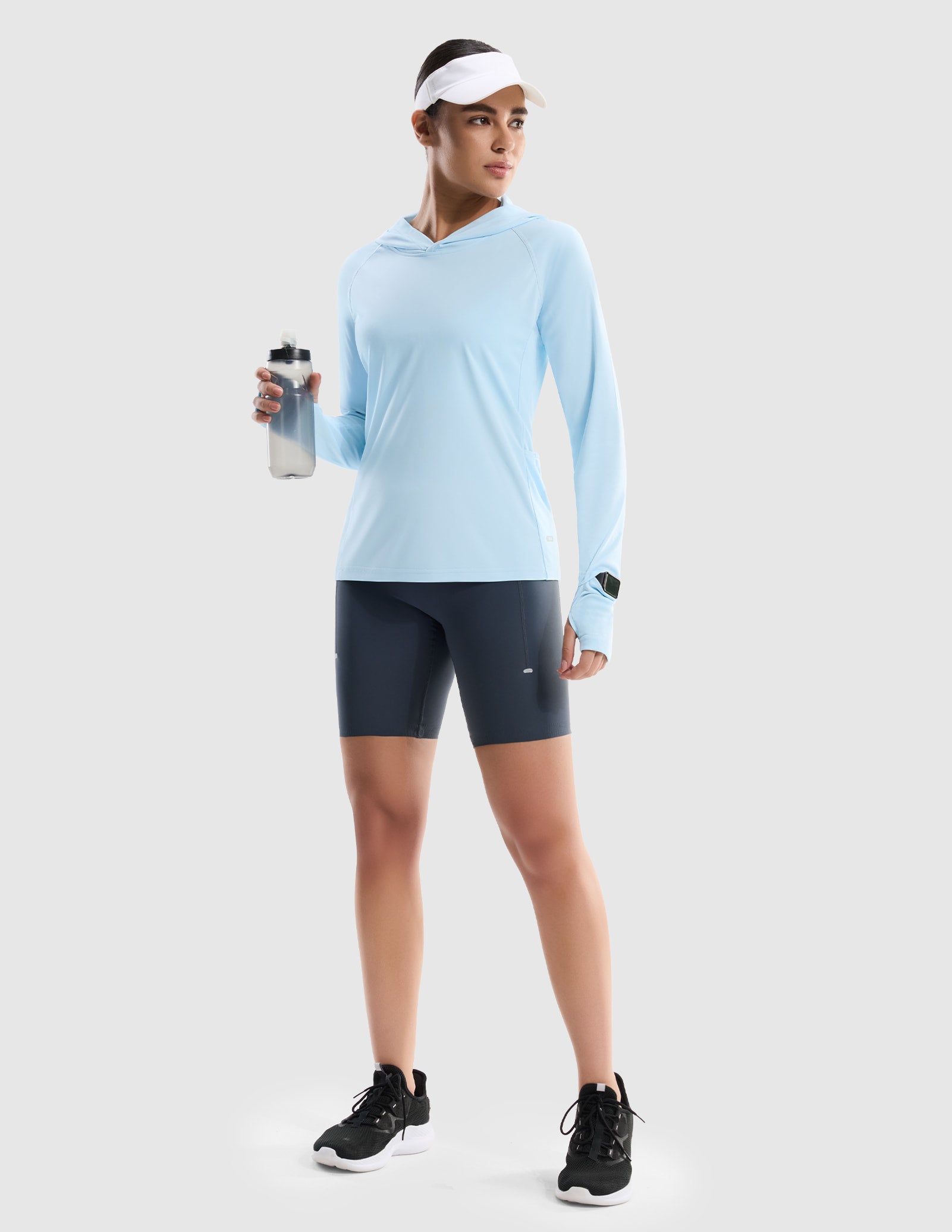 MIER Women's UPF 50+ Running Hoodie Lightweight Sun Protection Shirt Women Shirts