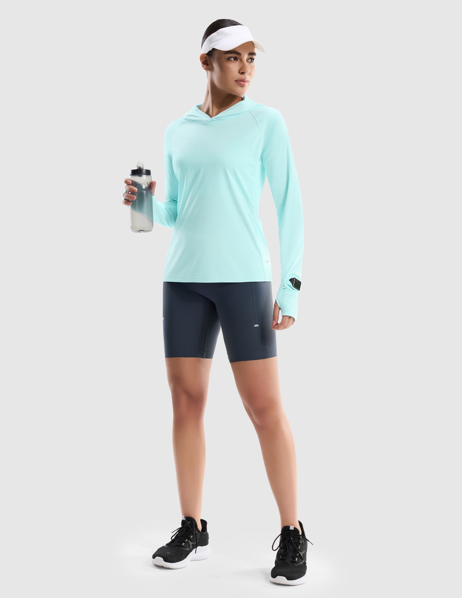 MIER Women's UPF 50+ Running Hoodie Lightweight Sun Protection Shirt Women Shirts