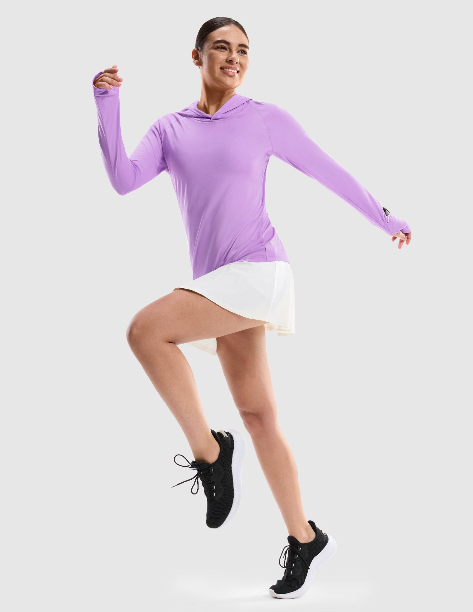 MIER Women's UPF 50+ Running Hoodie Lightweight Sun Protection Shirt Women Shirts