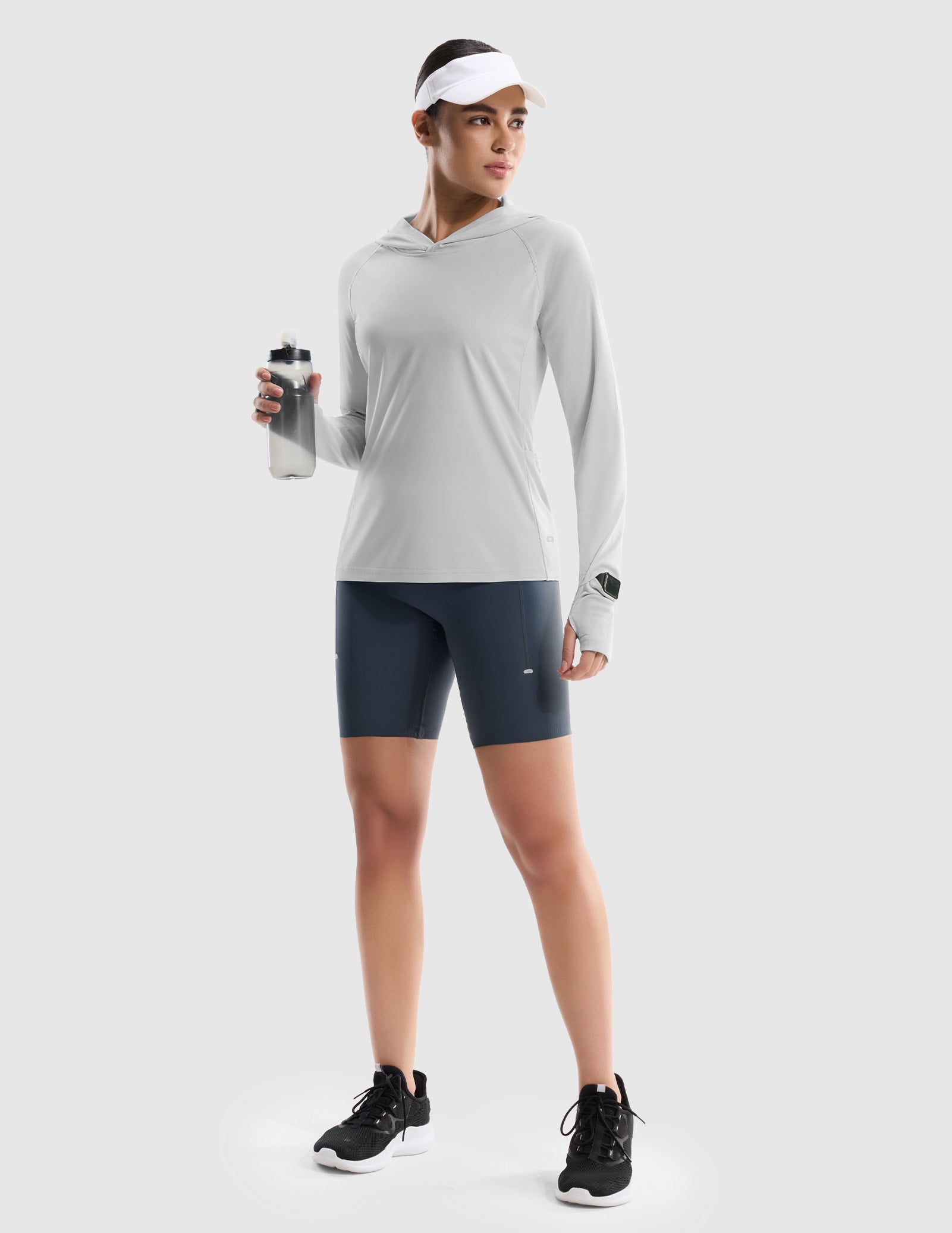 MIER Women's UPF 50+ Running Hoodie Lightweight Sun Protection Shirt Women Shirts