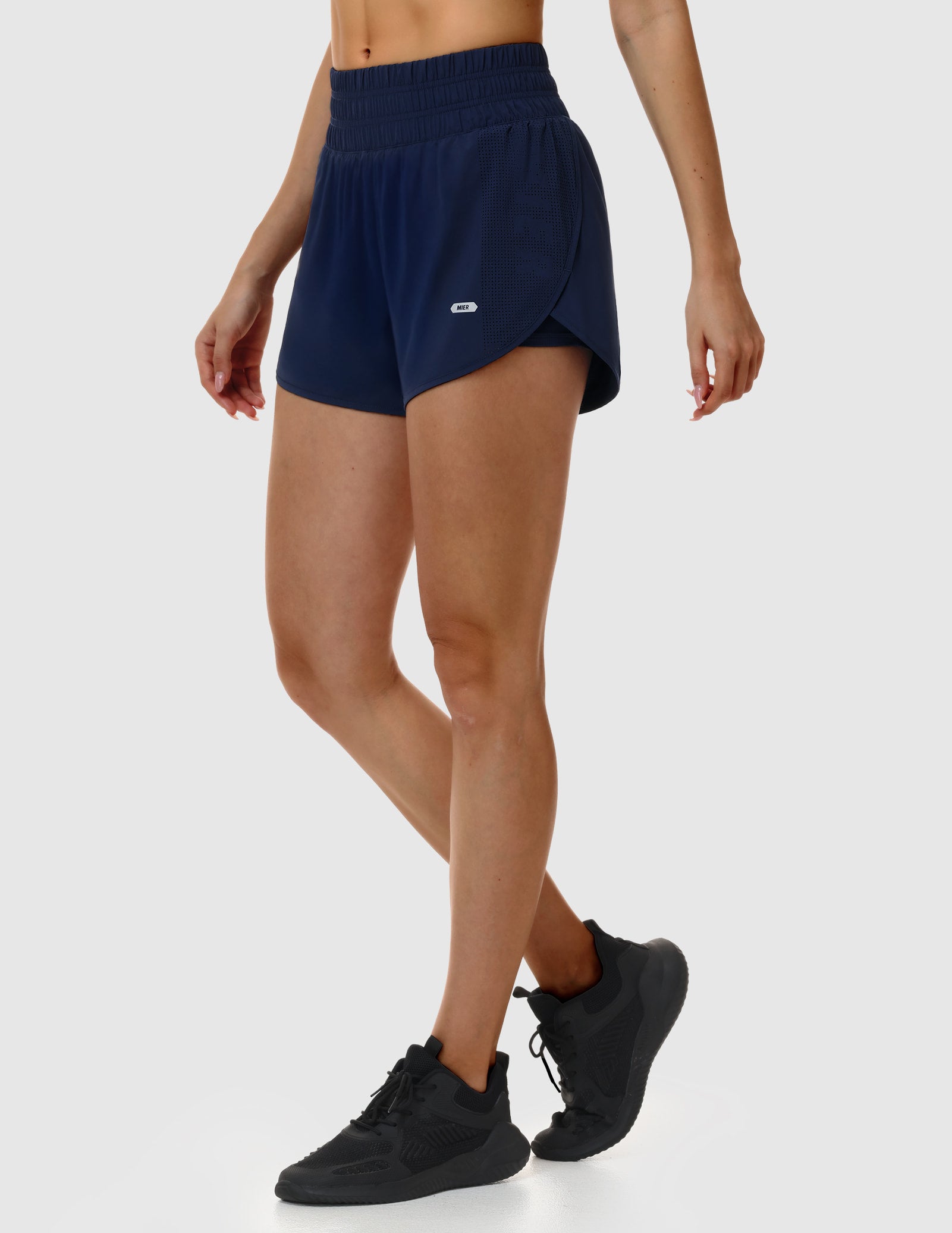 MIER Women’s 2 in 1 Running Shorts with Phone Pocket 3" Women Shorts