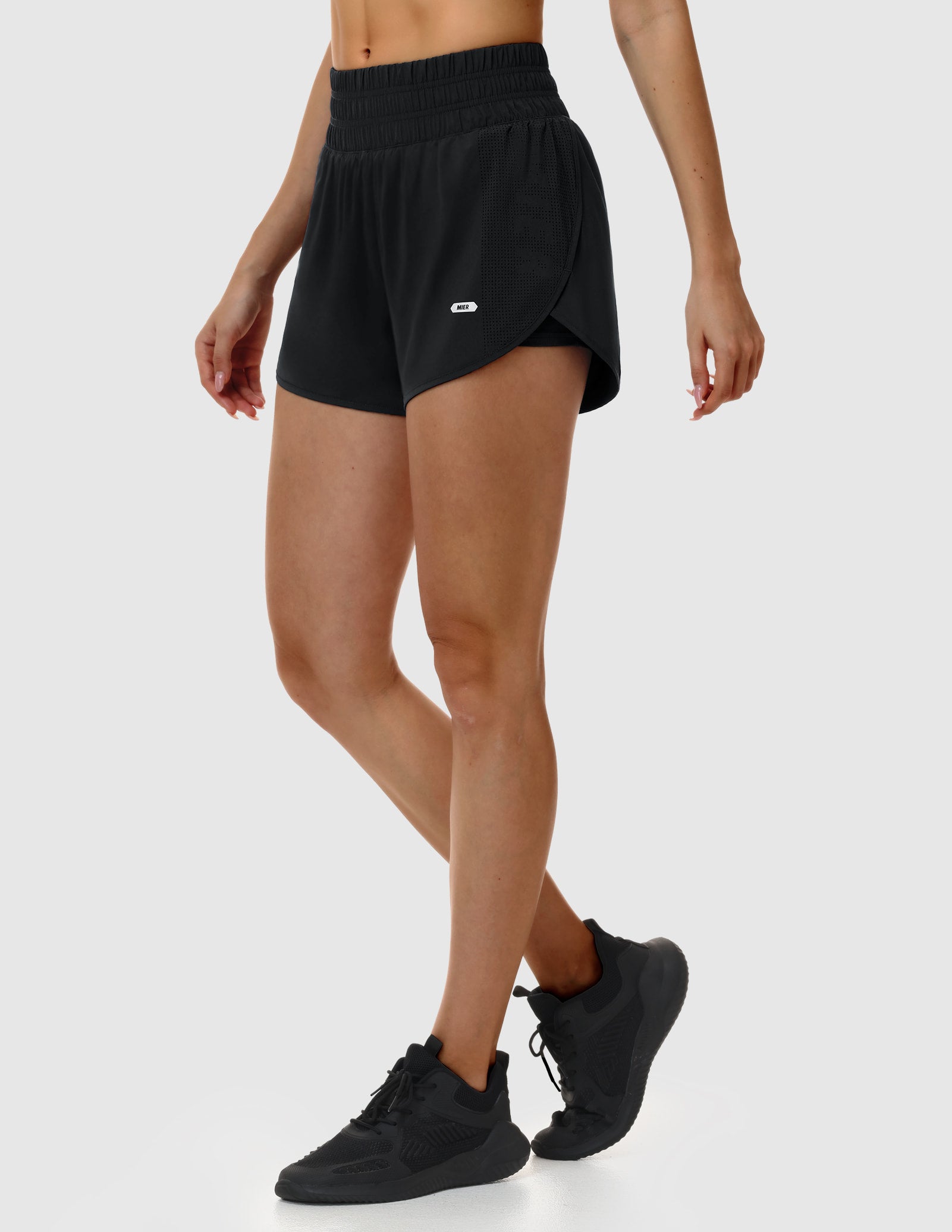 MIER Women’s 2 in 1 Running Shorts with Phone Pocket 3" Women Shorts