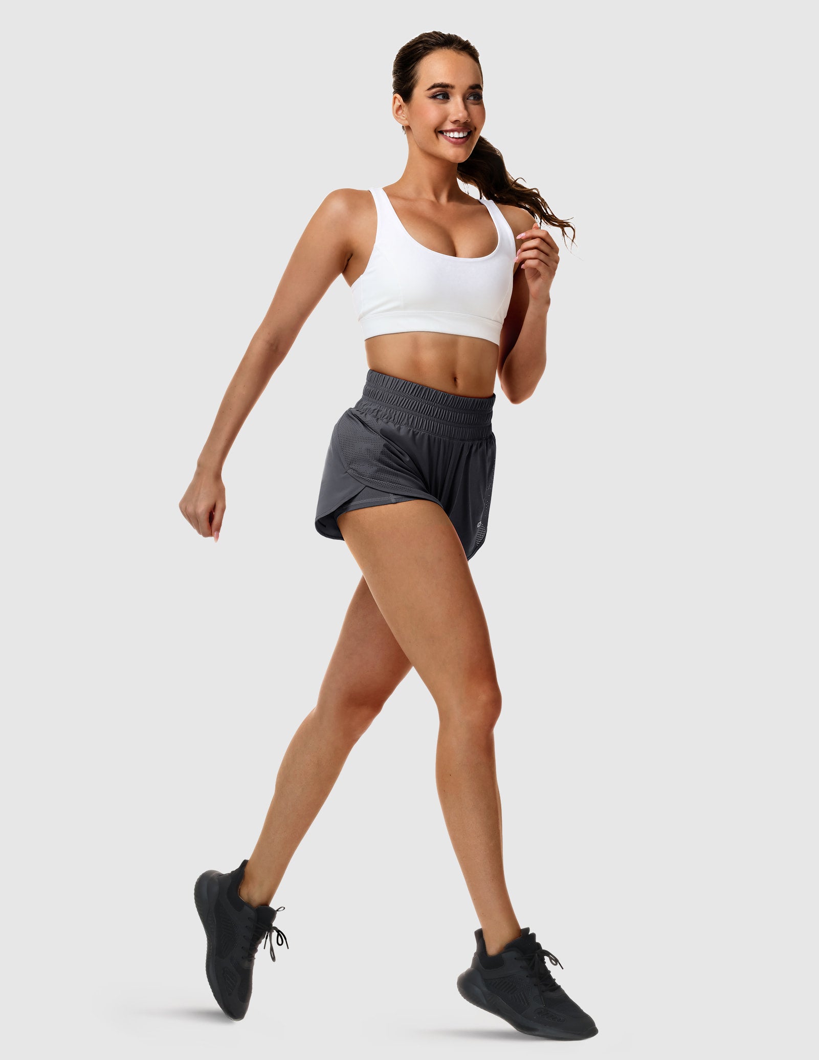 MIER Women’s 2 in 1 Running Shorts with Phone Pocket 3" Women Shorts