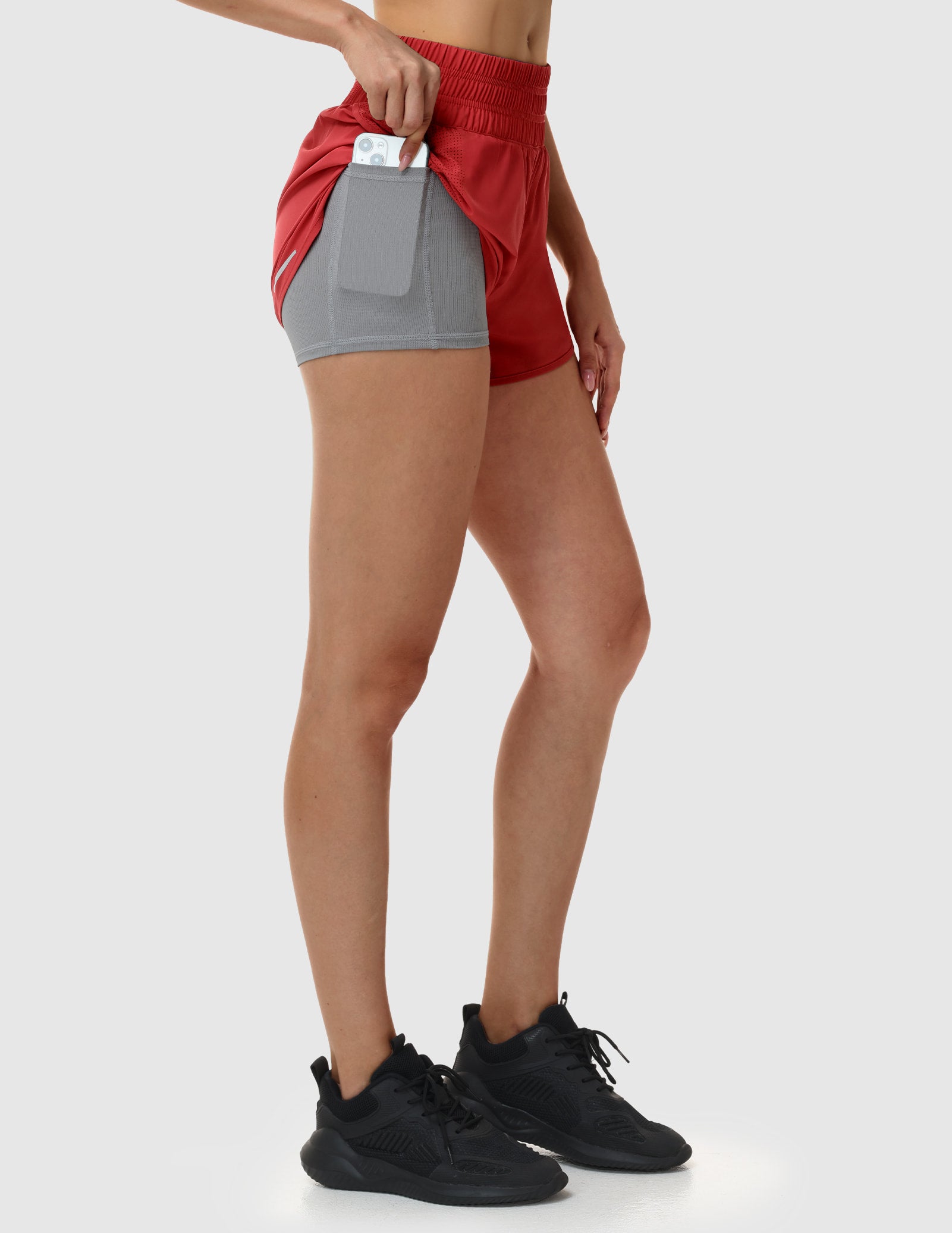 MIER Women’s 2 in 1 Running Shorts with Phone Pocket 3" Women Shorts