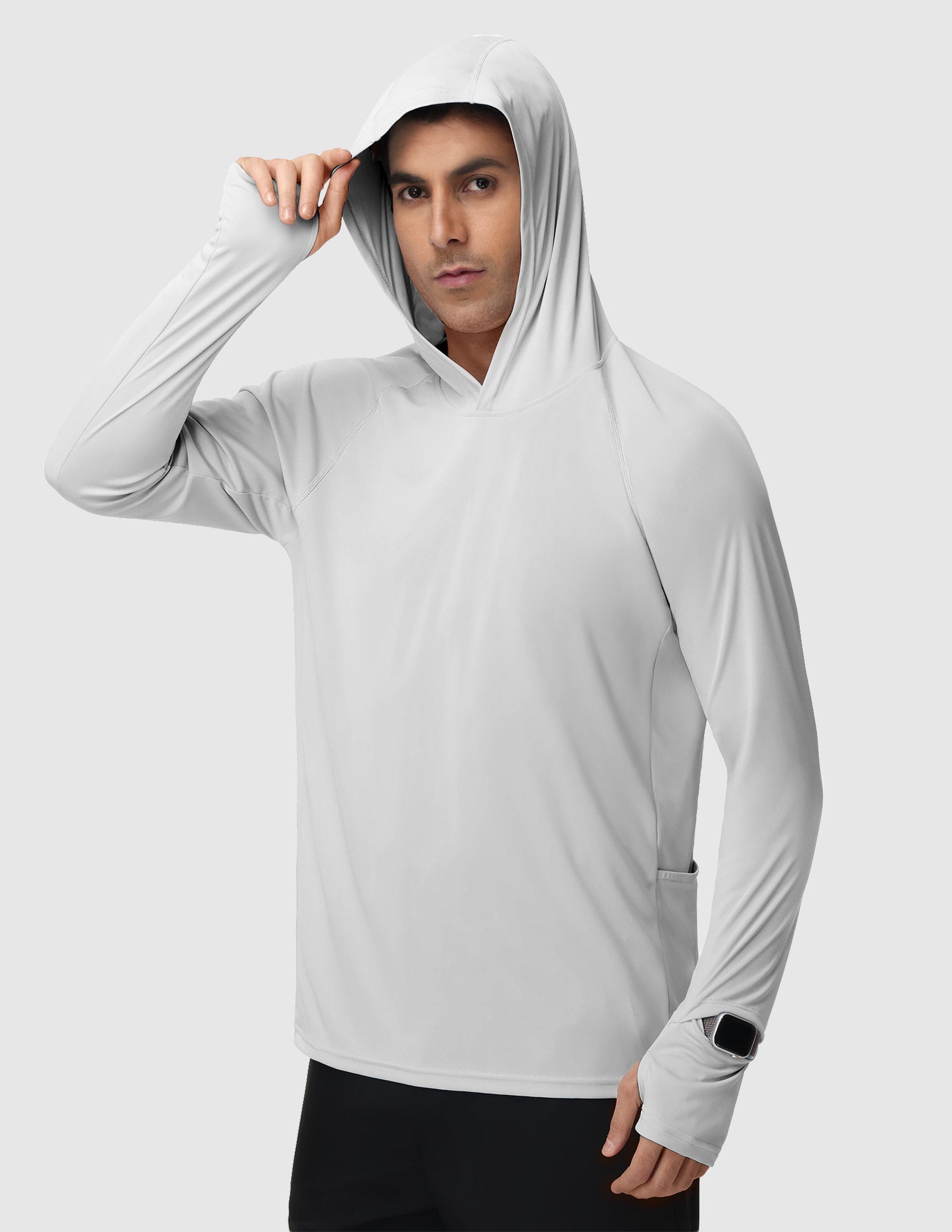 MIER Men's UPF 50+ Running Hoodie Lightweight Sun Protection Shirt Men's T-Shirts