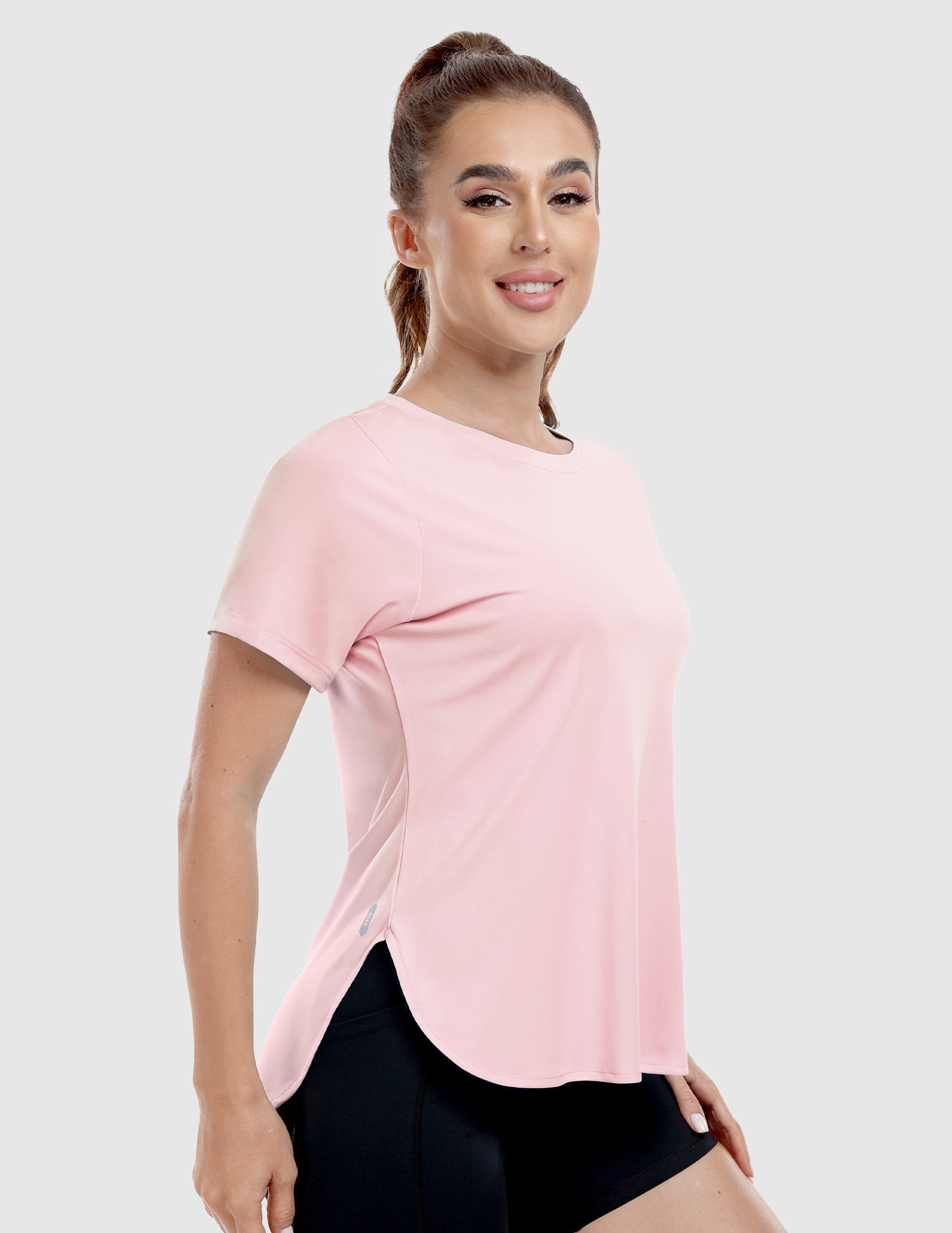 MIER Women's Lightweight Crew Neck Workout Shirt – UPF 50+ Sun Protection Women Active Shirt Light Pink / XS