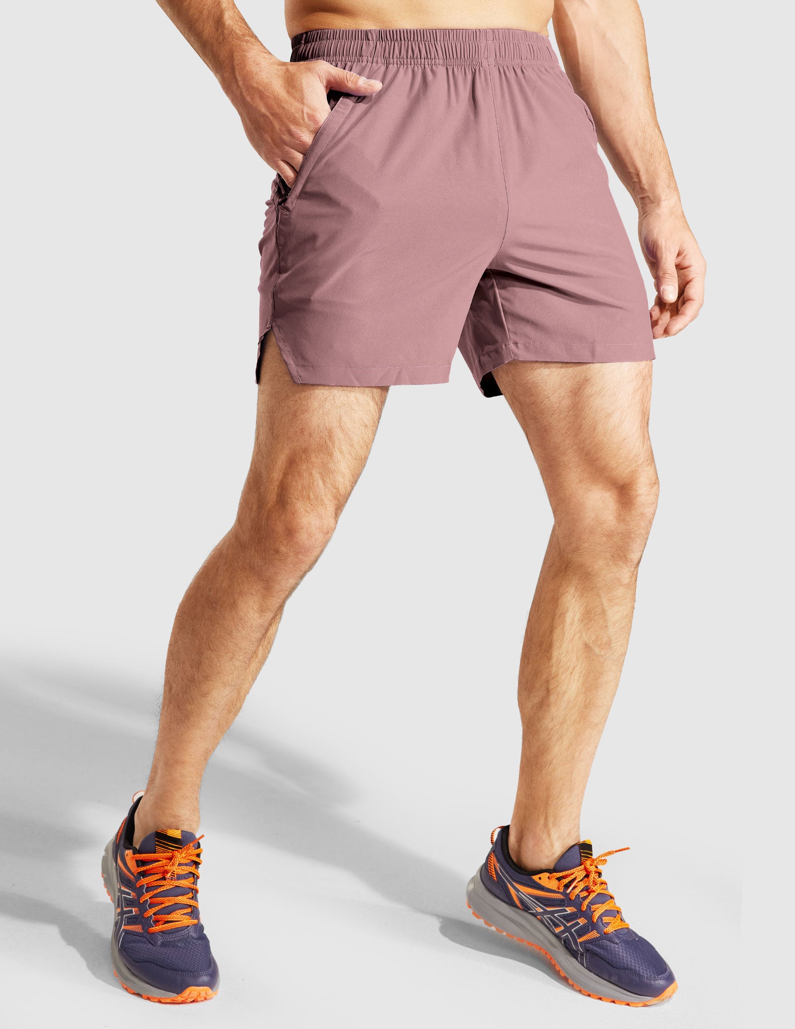 MIER Men's 5 Inch Running Shorts with Zipper Pockets Men's Shorts