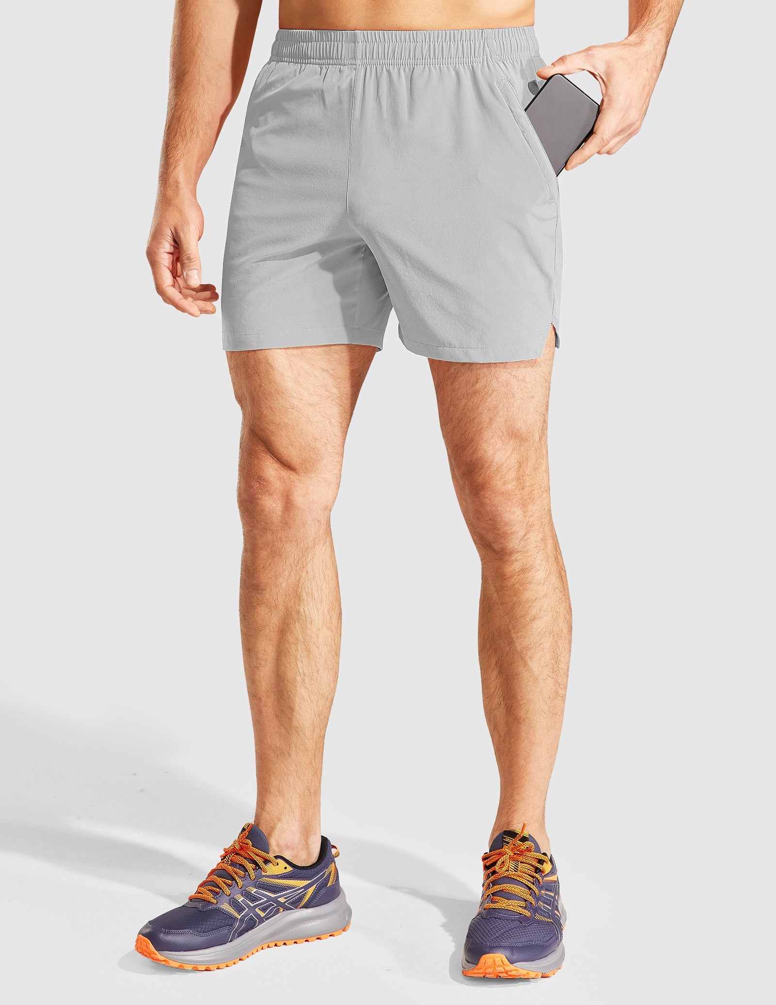 MIER Men's 5 Inch Running Shorts with Zipper Pockets Men's Shorts
