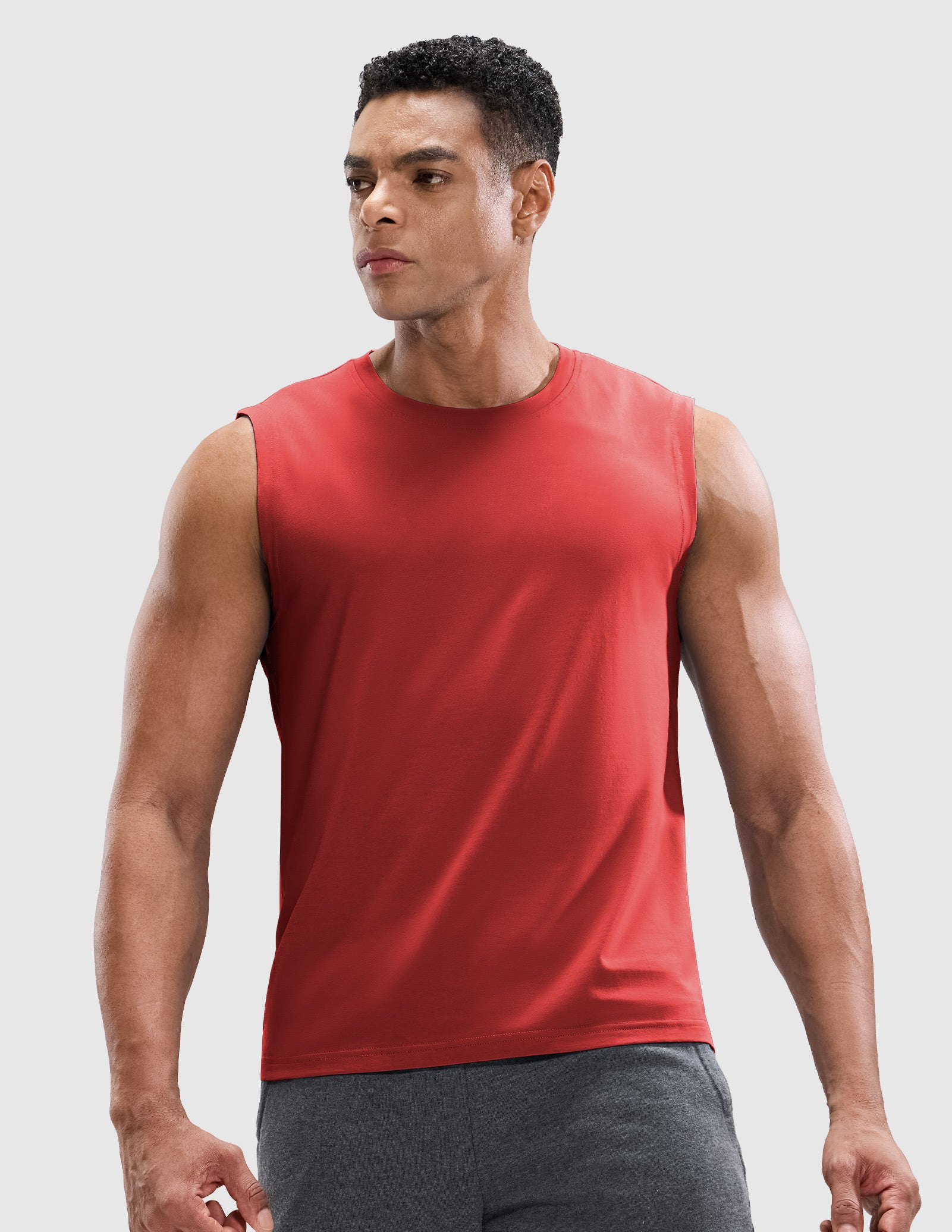 MIER Cotton Blend Running Tank for Men Stretchable and Moisture Wicking Men's Tank Top